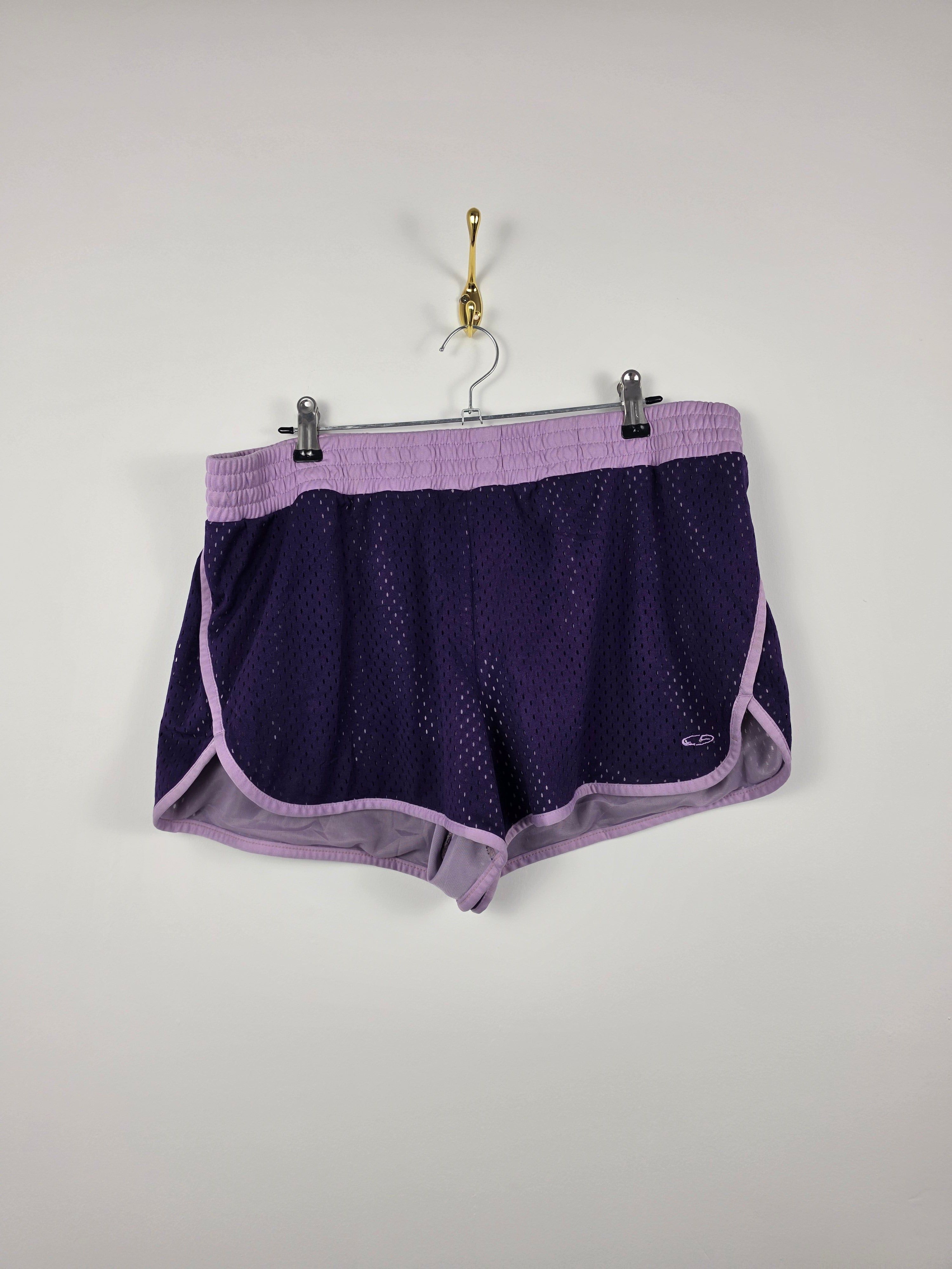 Pantalón Corto Champion Mesh - Talla XL - Morado y Lavanda - Estilo Deportivo - Grado A