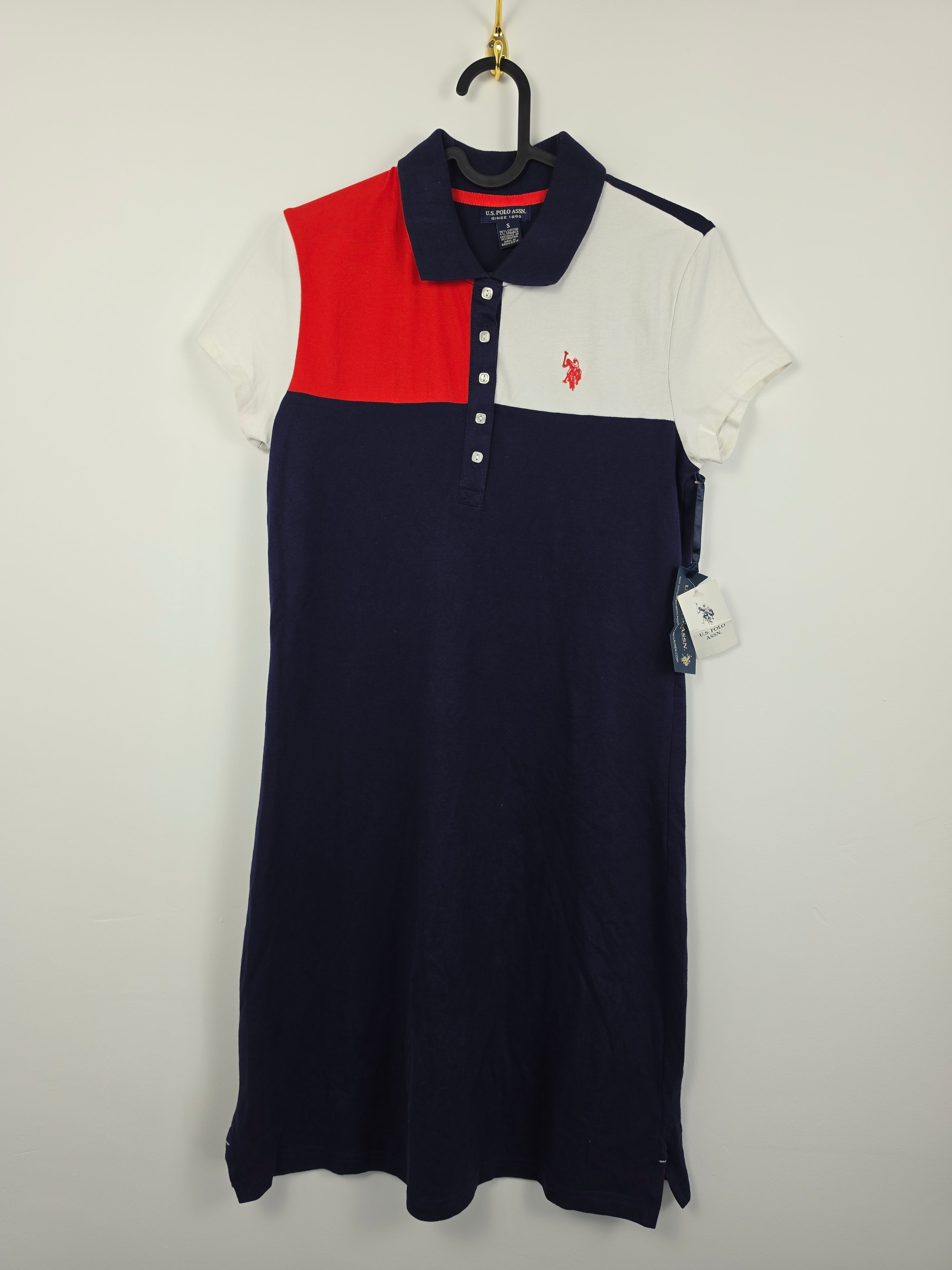 Vestido Polo U.S. Polo Assn. - Nuevo con Etiquetas - Talla S - Color Block Navy/Red - Grado A+