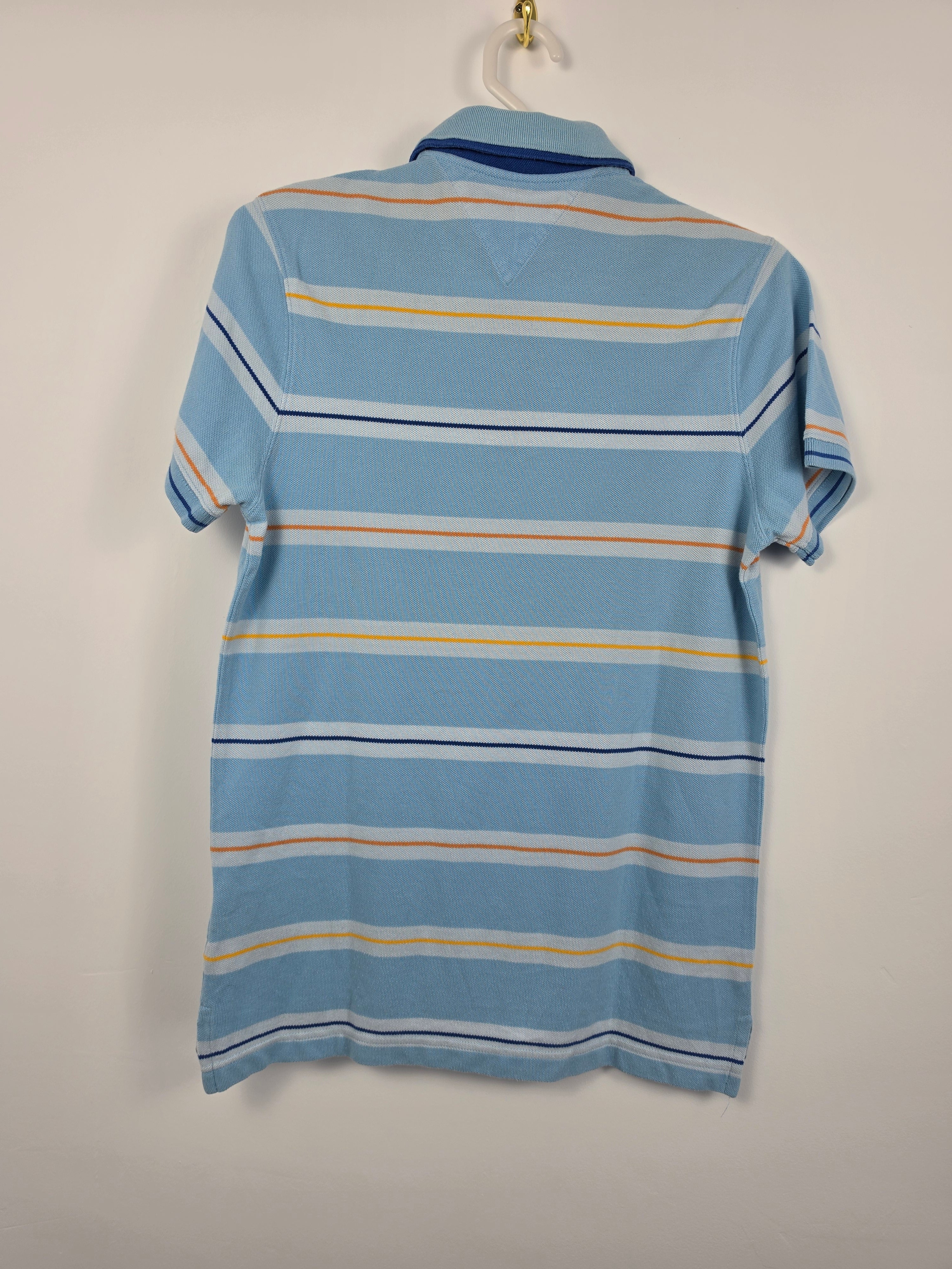 Polo Tommy Hilfiger Slim Fit - Talla S - Azul Cielo a Rayas - Grado A