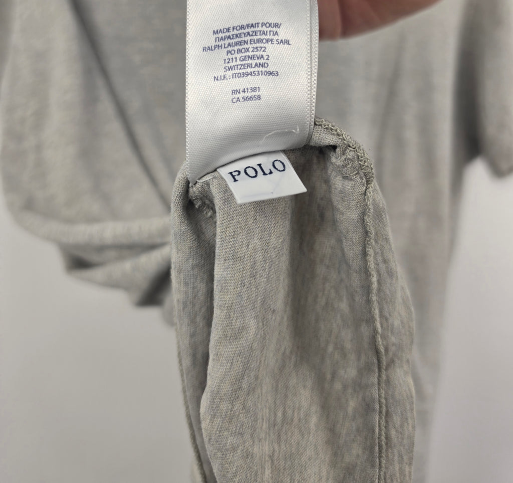 Camiseta Polo Ralph Lauren Gris - Cuello Pico - Talla M Mujer - Muy Buen Estado