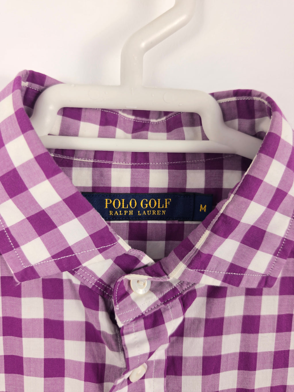Camisa Ralph Lauren Polo Golf - Talla M - Cuadros Morado/Blanco - Grado A
