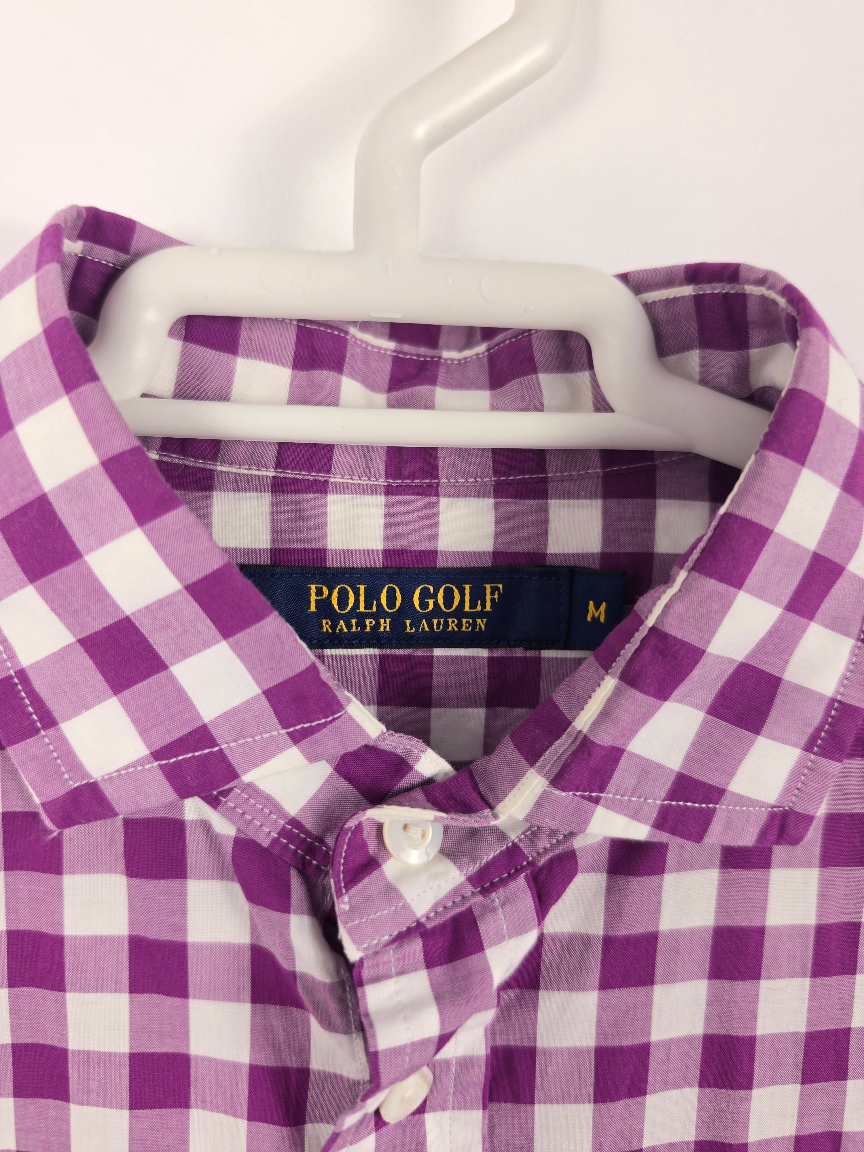 Camisa Ralph Lauren Polo Golf - Talla M - Cuadros Morado/Blanco - Grado A