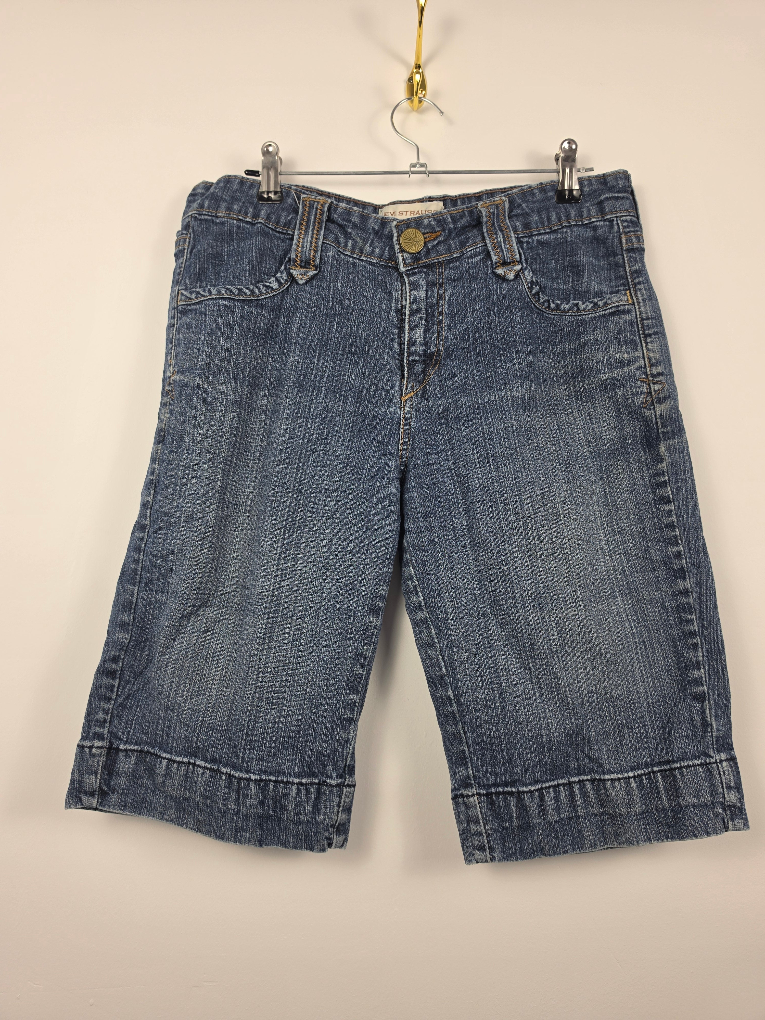Pantalón Corto Vaquero Levi Strauss - Talla 40 (Medidas) - Lavado Ácido Vintage - Grado B