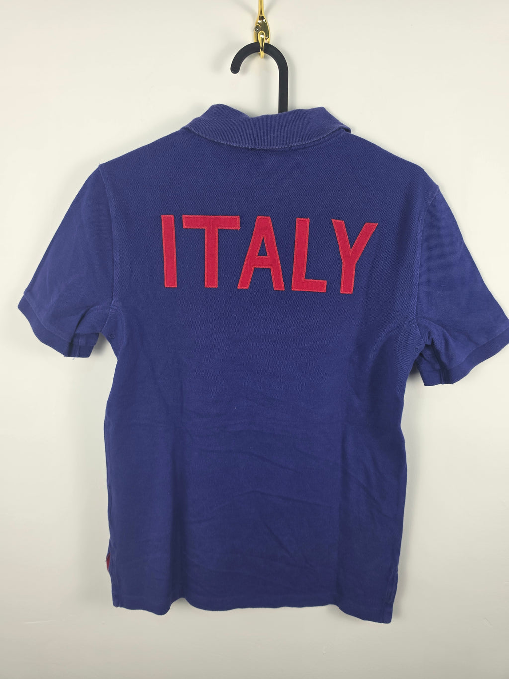 Polo Ralph Lauren Big Pony "Italy Track & Field" - Azul Real - Talla M (Kids 10-12) - Vintage