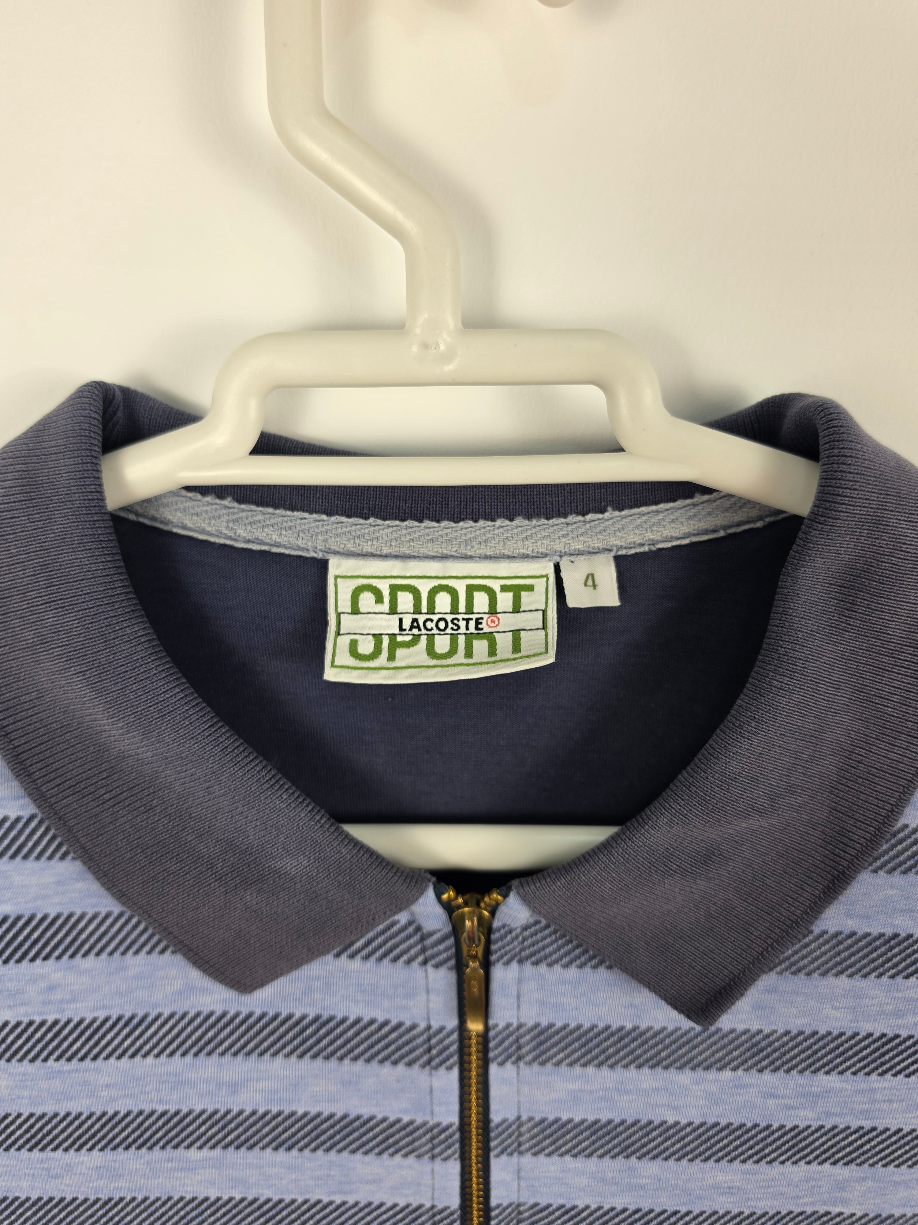 Polo Lacoste Sport Vintage con Cremallera a Rayas - Talla 4 (M/L) - Grado A (57x70)