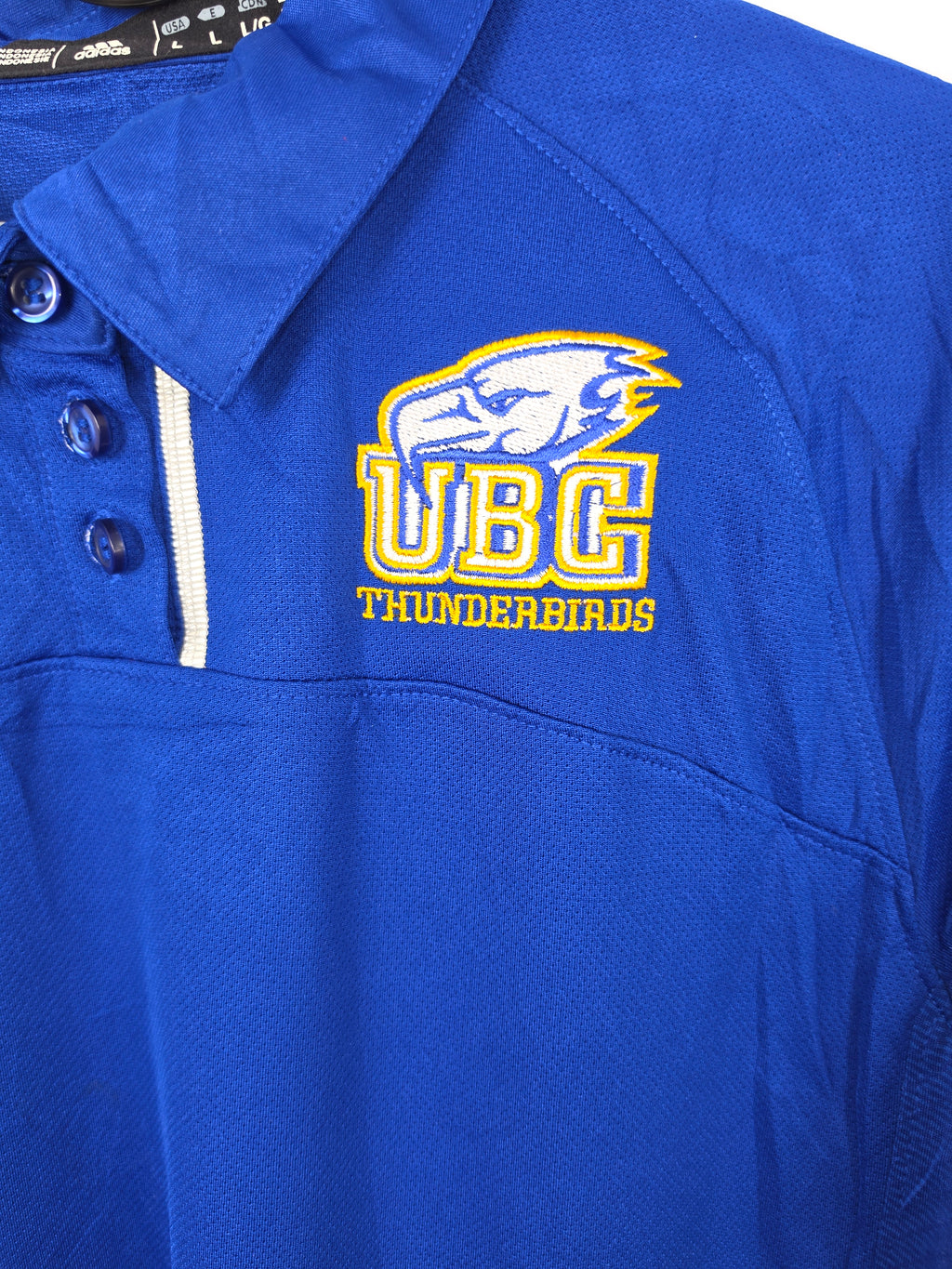 Camiseta Deportiva UBC Thunderbirds - Talla L - Azul/Blanco - Nueva con Etiqueta - Grado A+