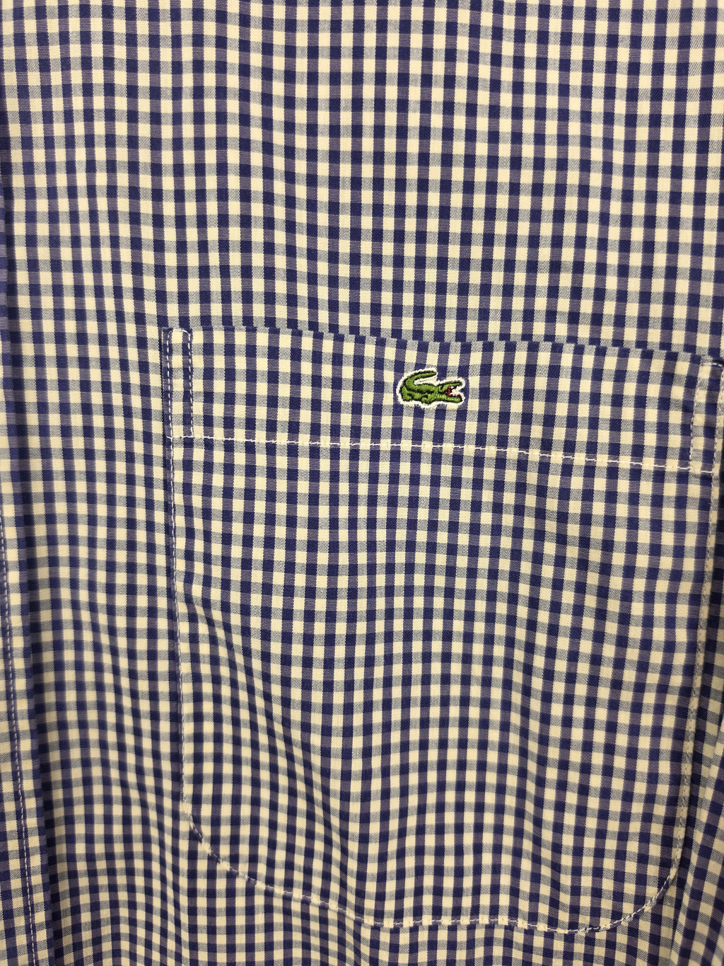 Camisa Lacoste Cuadros Vichy Azul - Talla 40 / Equivale a XL (59x73) - Grado A