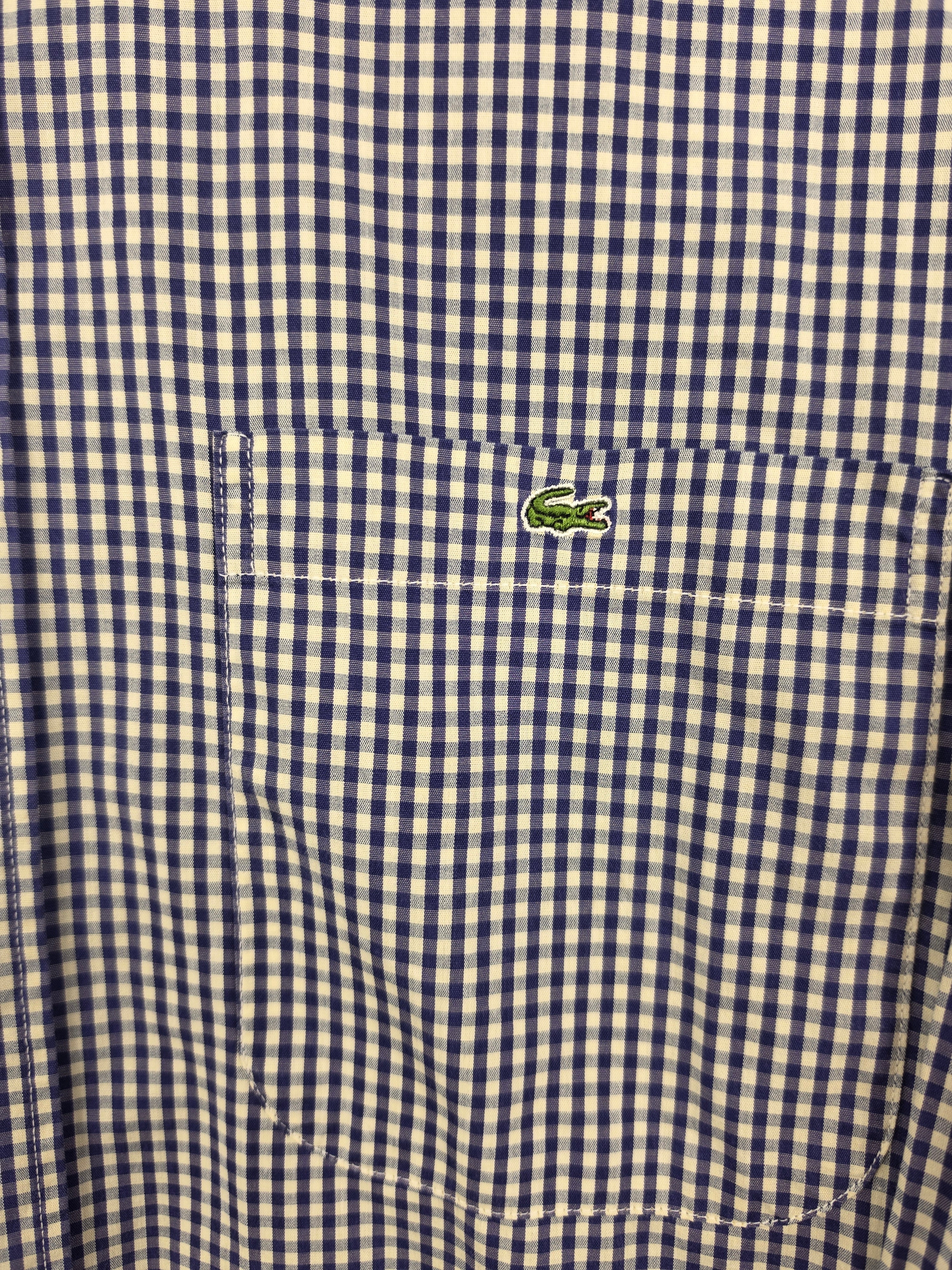 Camisa Lacoste Cuadros Vichy Azul - Talla 40 / Equivale a XL (59x73) - Grado A