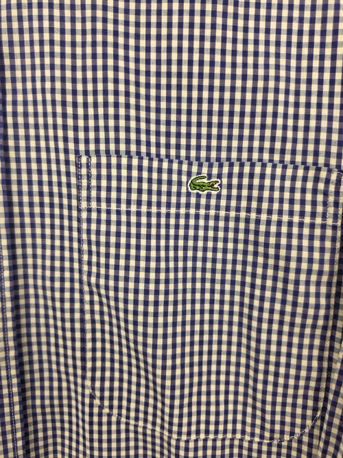 Camisa Lacoste Cuadros Vichy Azul - Talla 40 / Equivale a XL (59x73) - Grado A