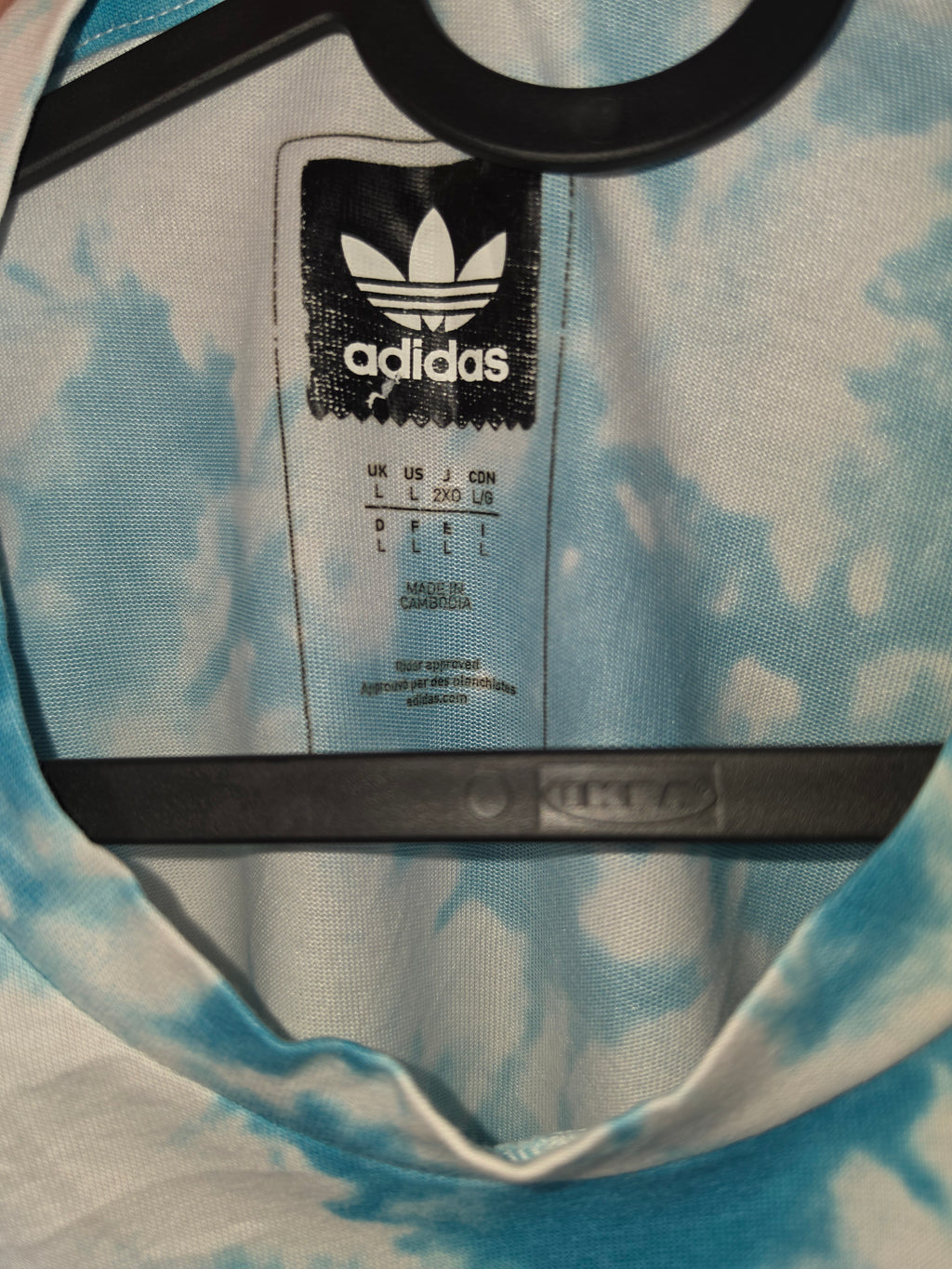 Camiseta Adidas Skateboarding Tie-Dye - Talla L - Azul/Blanco - Grado B (Vintage Wash)