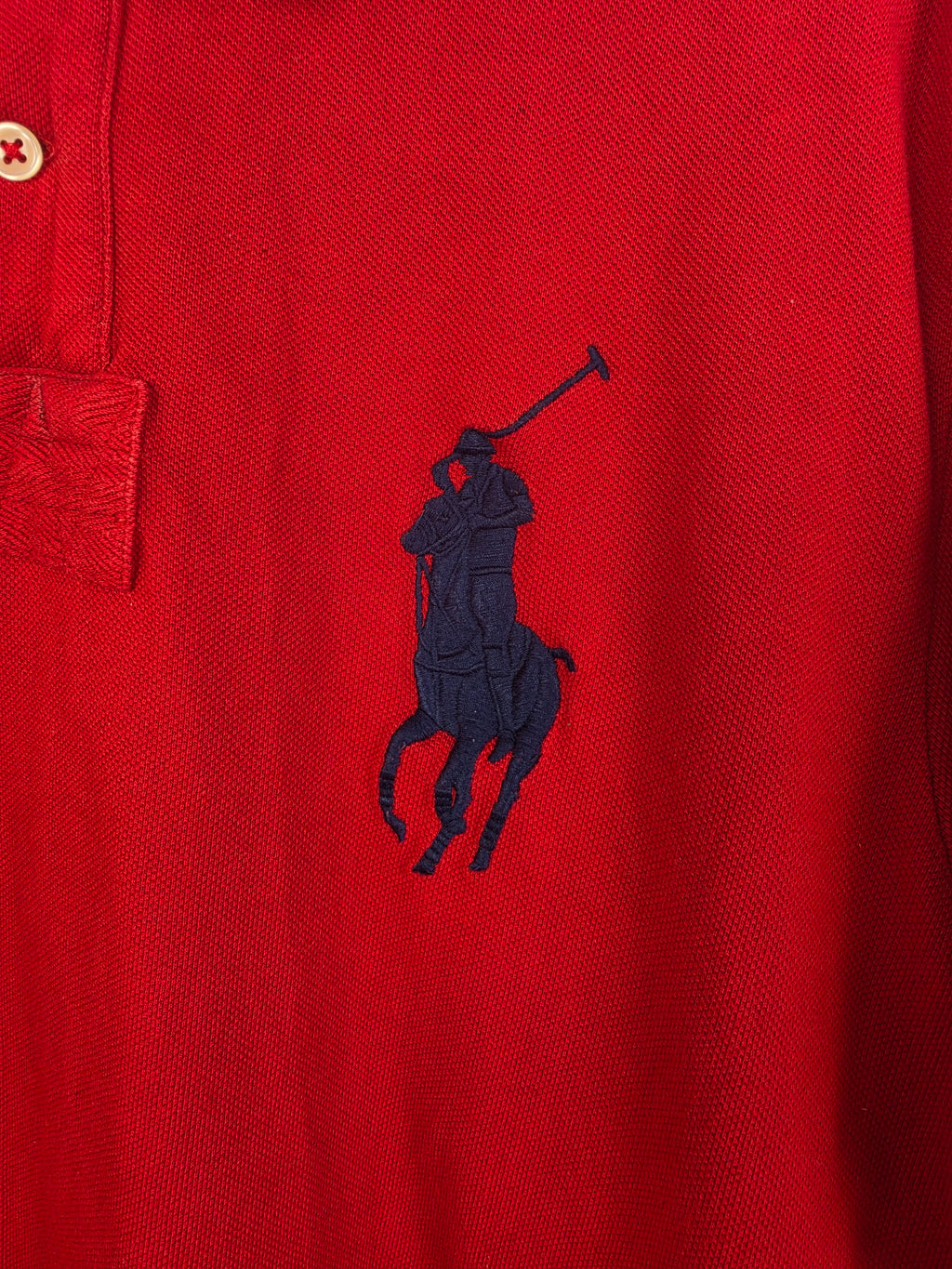Polo Ralph Lauren Big Pony - Talla XL - Rojo Intenso - Custom Fit - Grado A