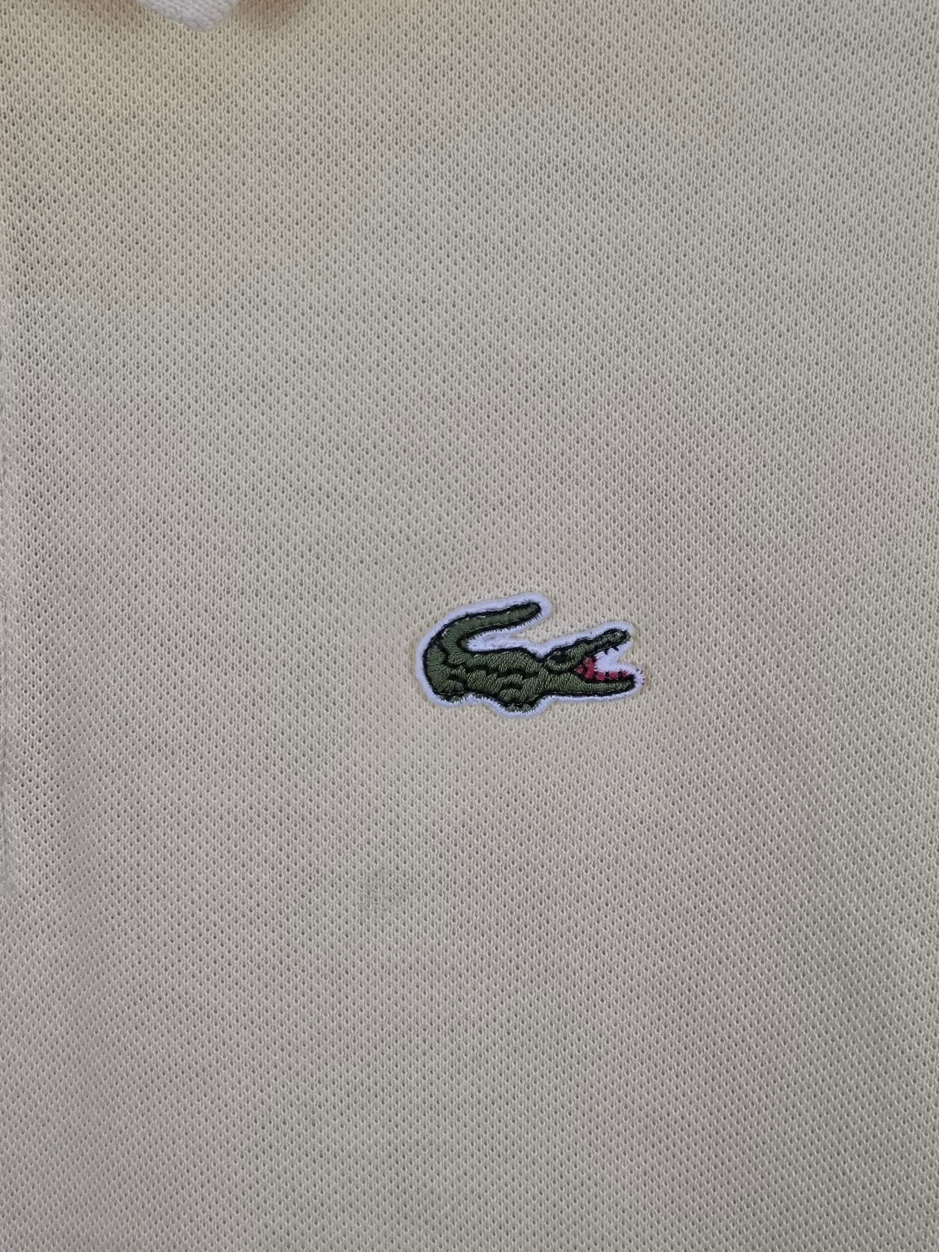 Polo Clásico Lacoste Amarillo Claro - Talla 7 (XXL) - Grado C (61x73) - Con Arreglo