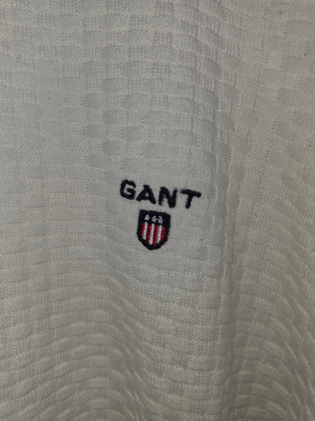 Jersey Gant Classic Crewneck - Talla M - 100% Algodón - Blanco Crudo - Grado A