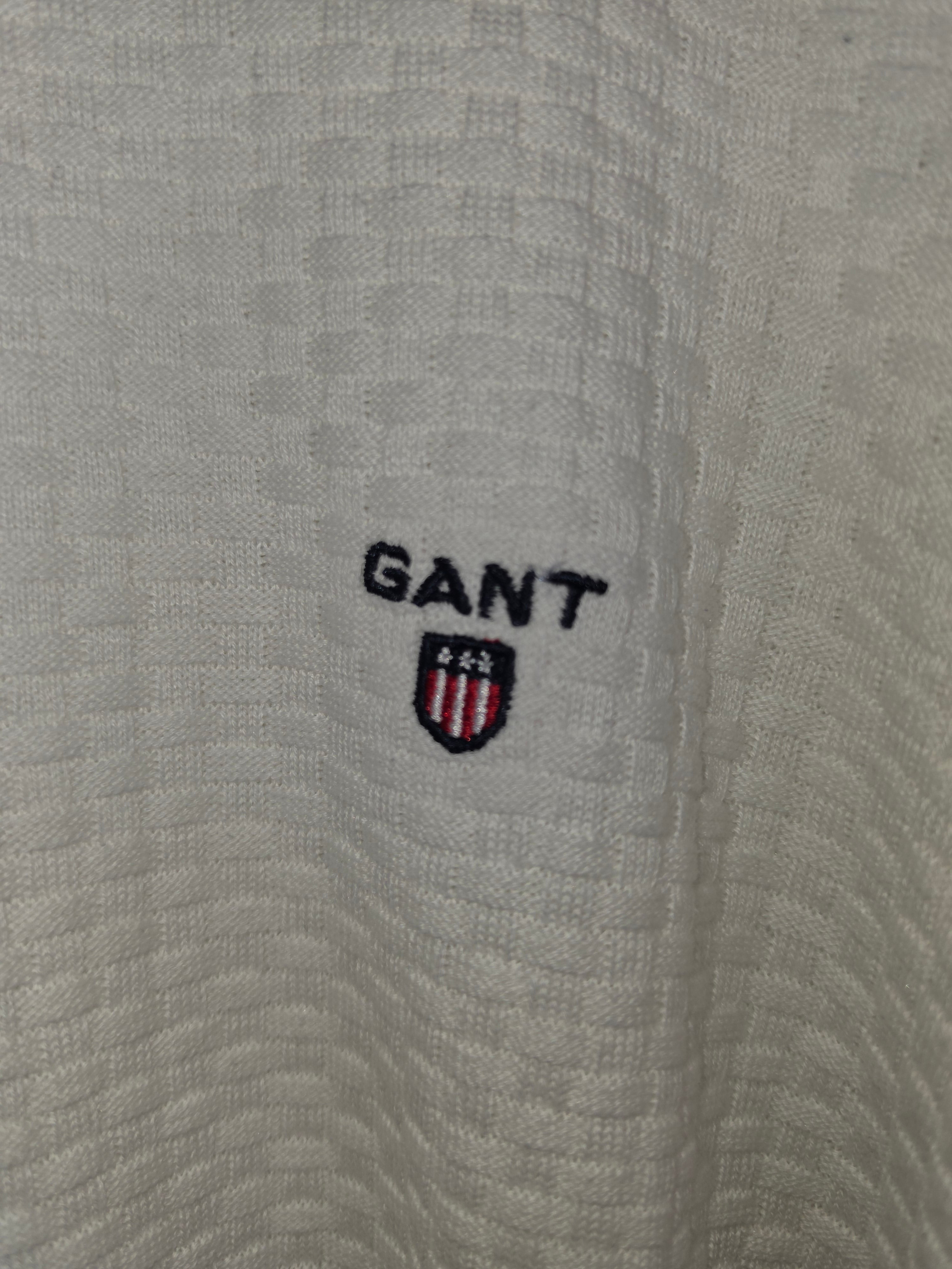 Jersey Gant Classic Crewneck - Talla M - 100% Algodón - Blanco Crudo - Grado A