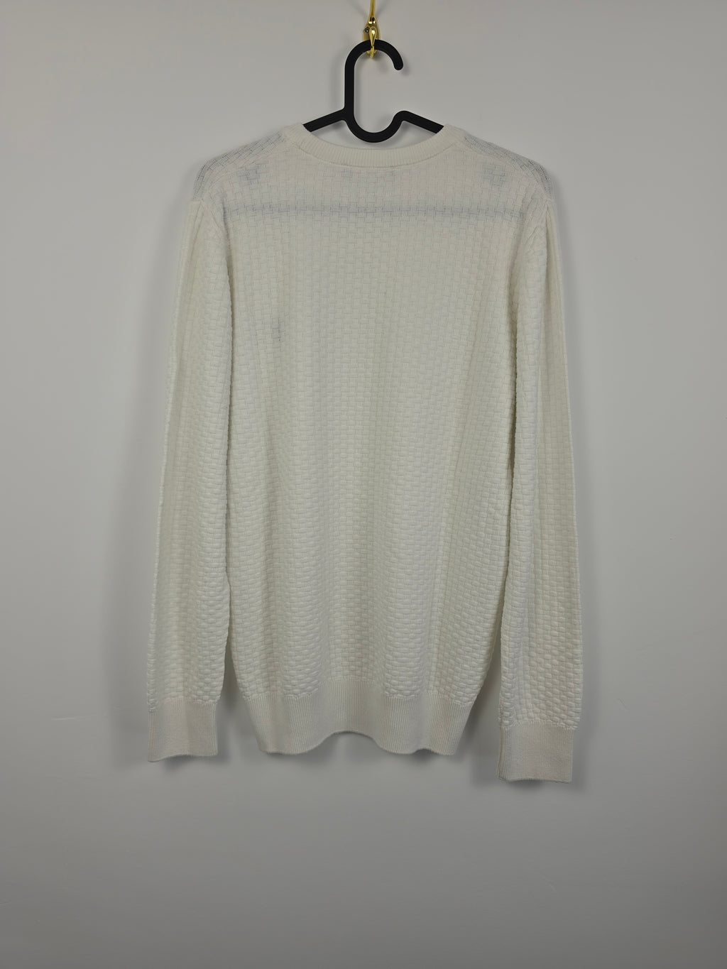 Jersey Gant Classic Crewneck - Talla M - 100% Algodón - Blanco Crudo - Grado A