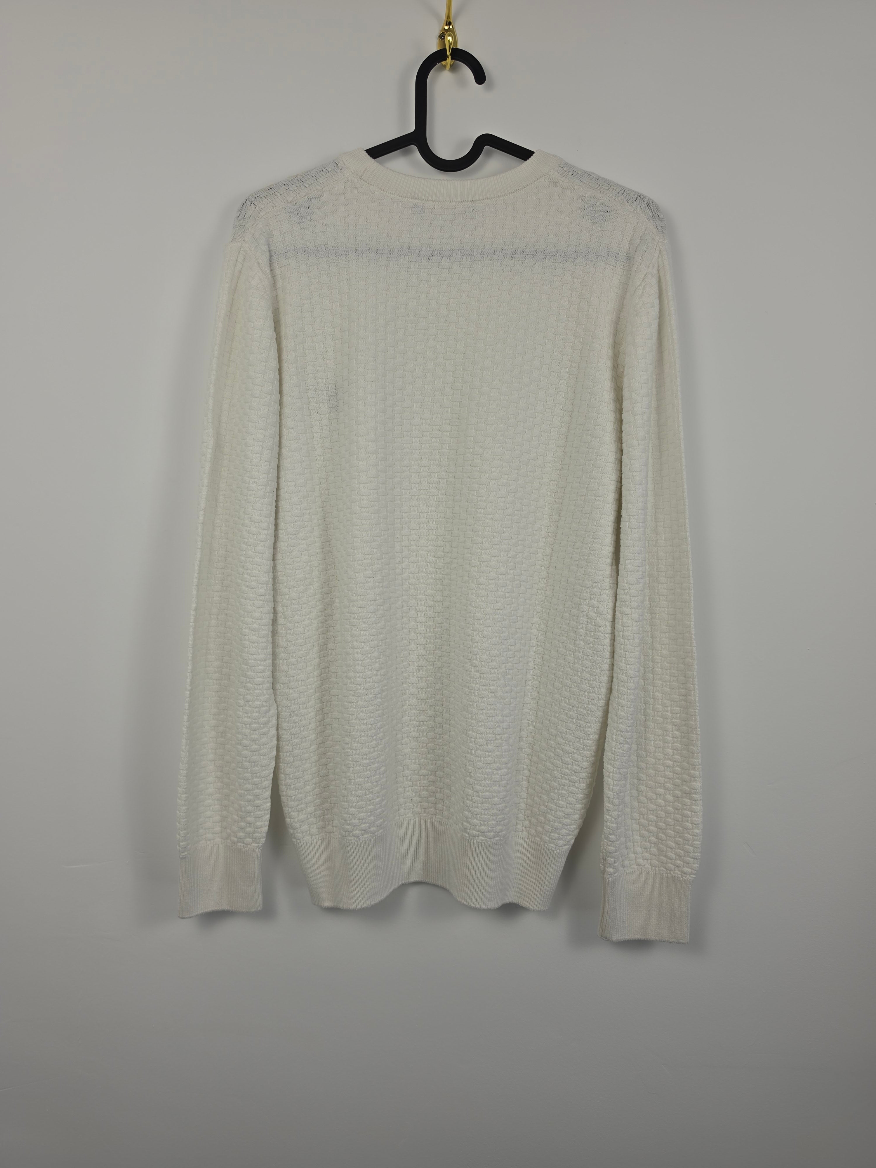 Jersey Gant Classic Crewneck - Talla M - 100% Algodón - Blanco Crudo - Grado A