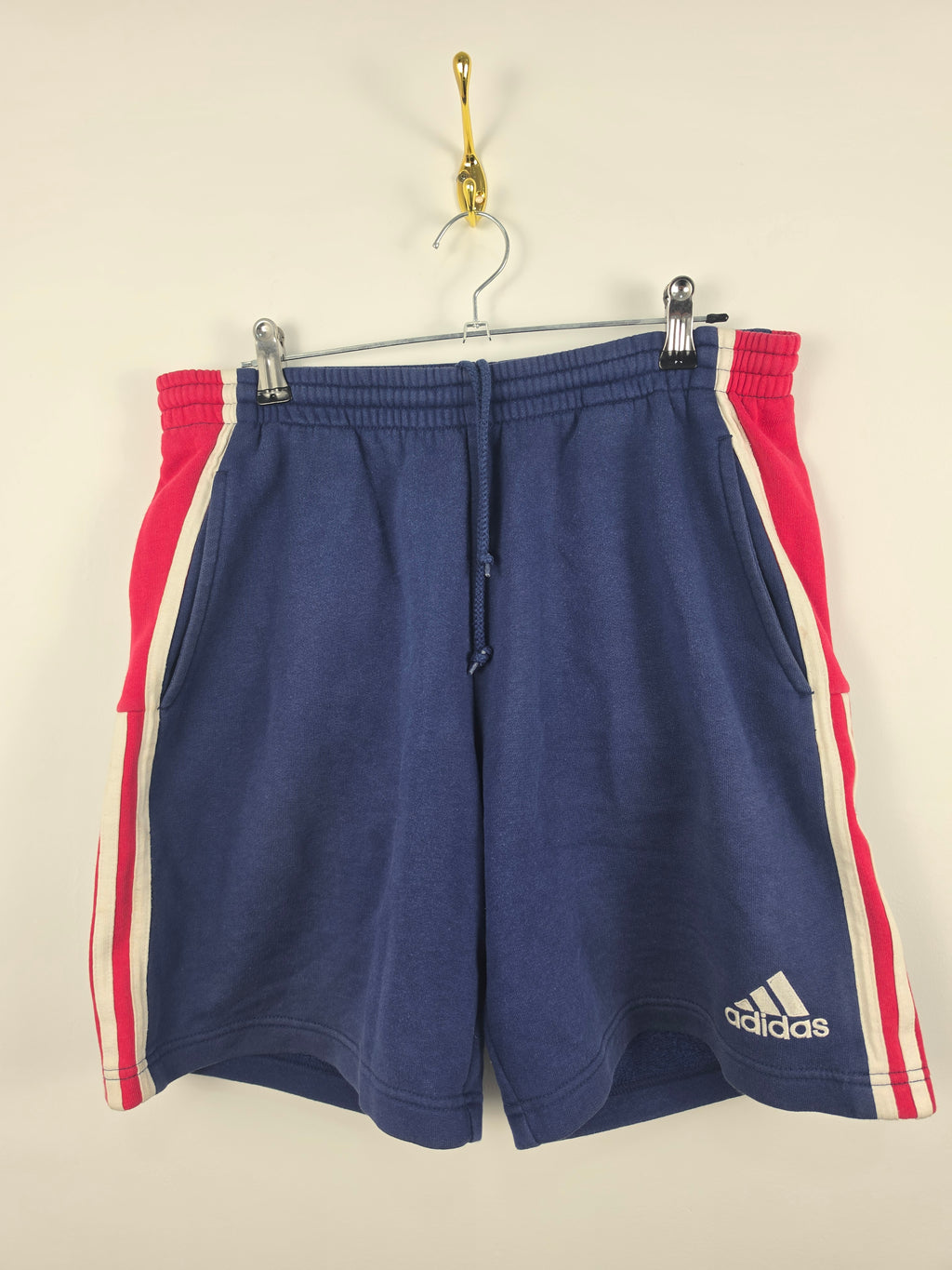 Pantalón Corto Adidas Training - Azul/Rojo - Talla S - Buen Estado