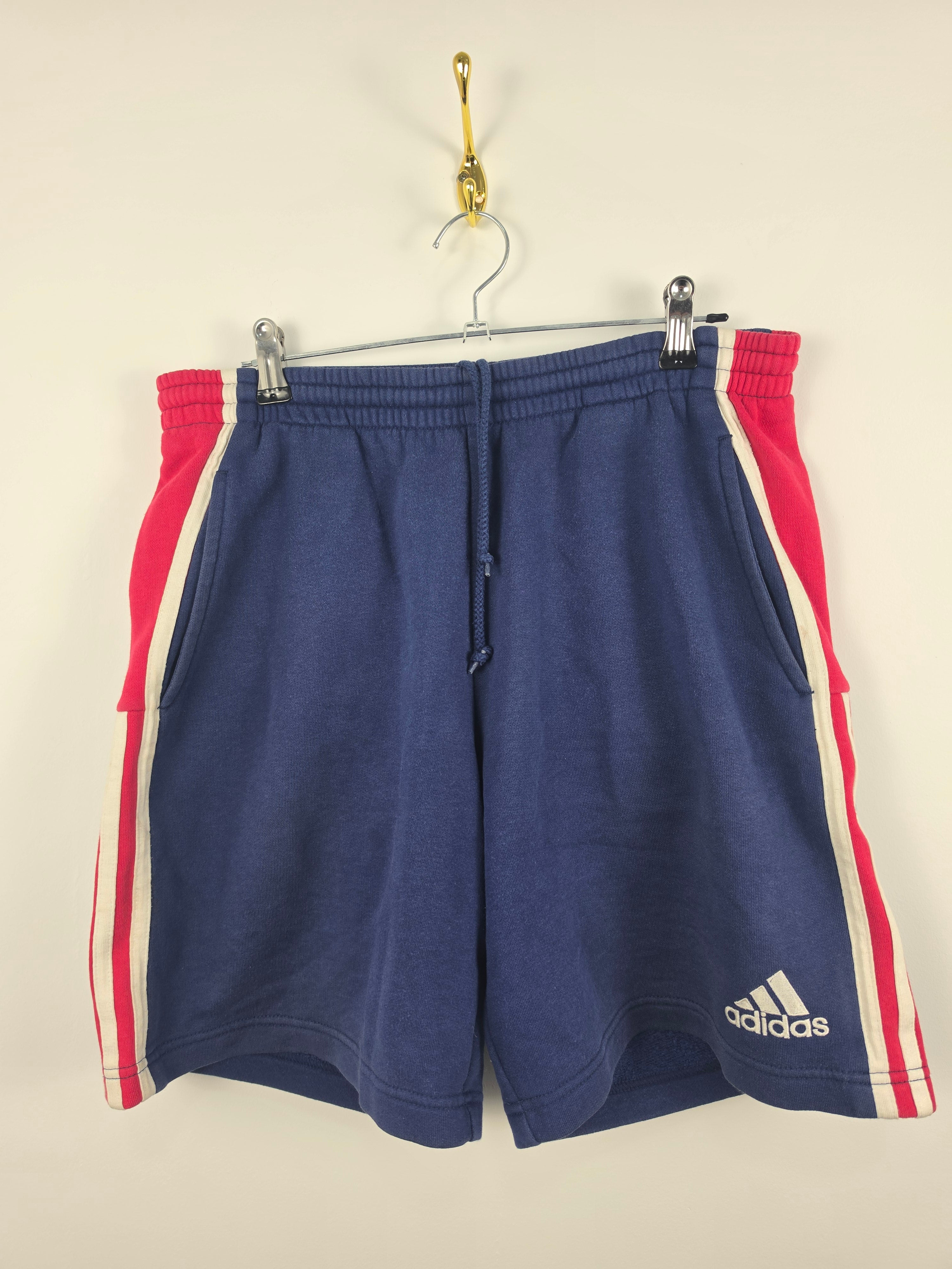 Pantalón Corto Adidas Training - Azul/Rojo - Talla S - Buen Estado