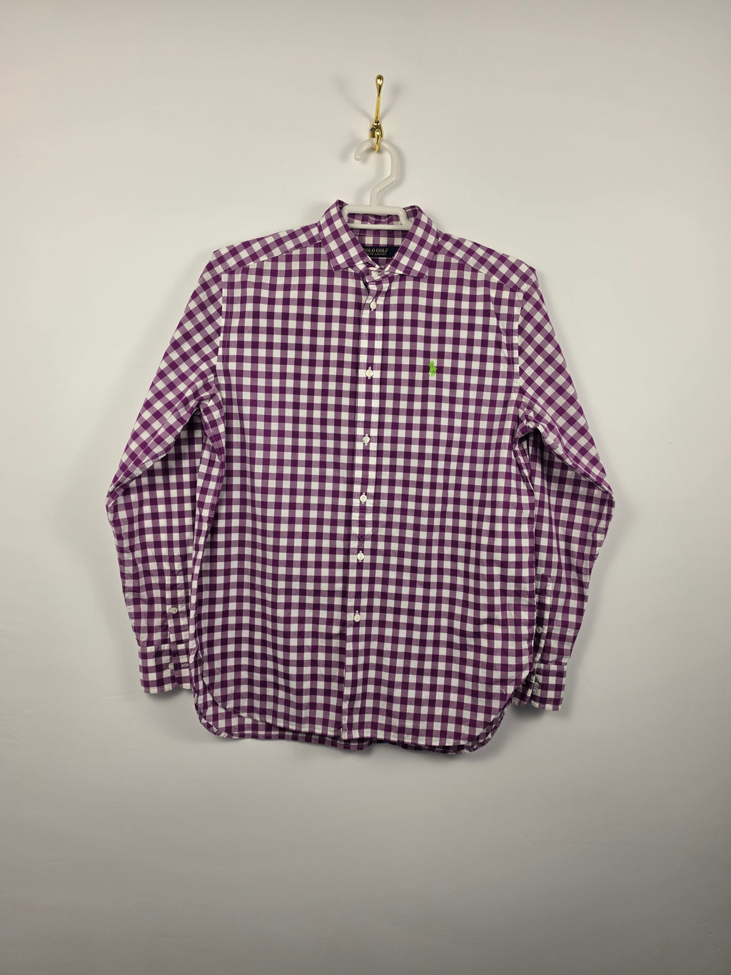 Camisa Ralph Lauren Polo Golf - Talla M - Cuadros Morado/Blanco - Grado A