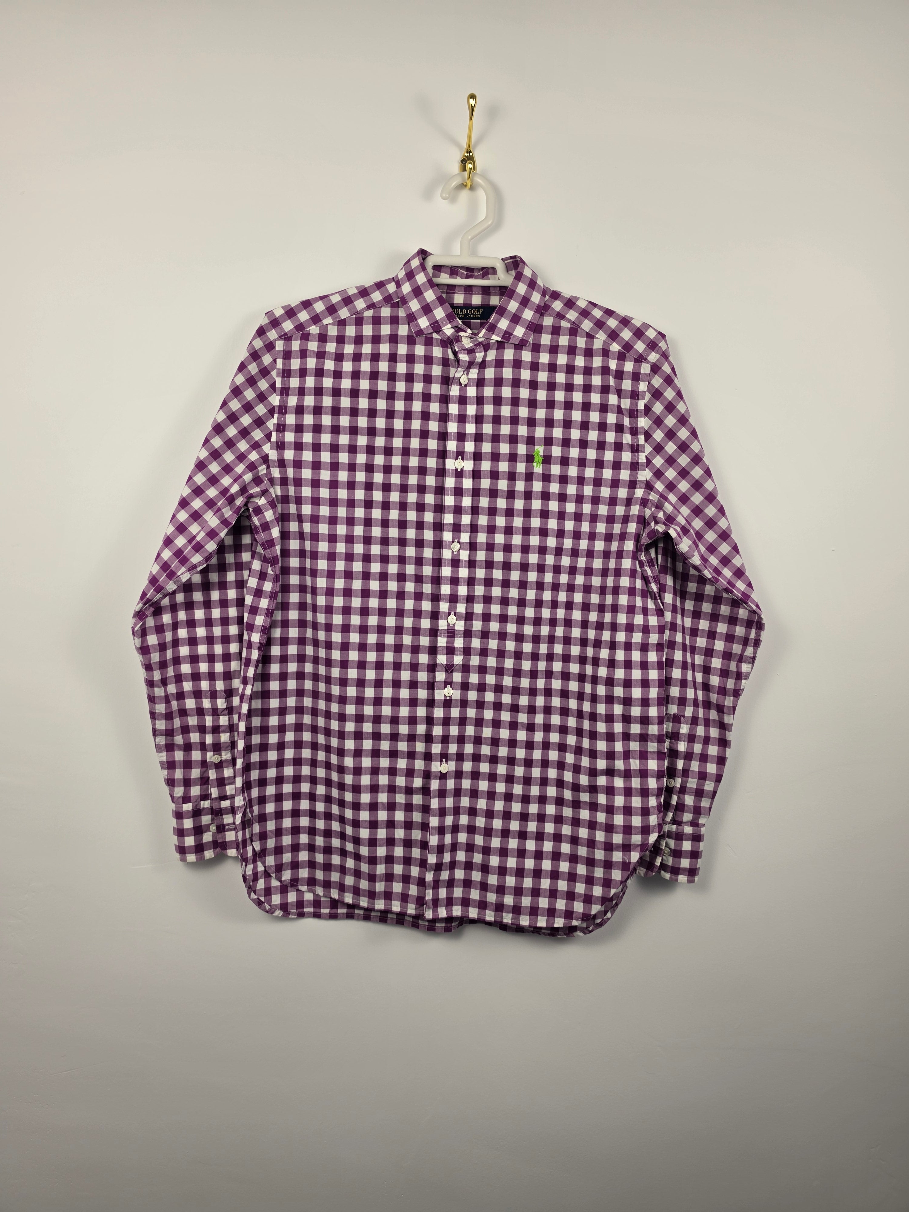 Camisa Ralph Lauren Polo Golf - Talla M - Cuadros Morado/Blanco - Grado A
