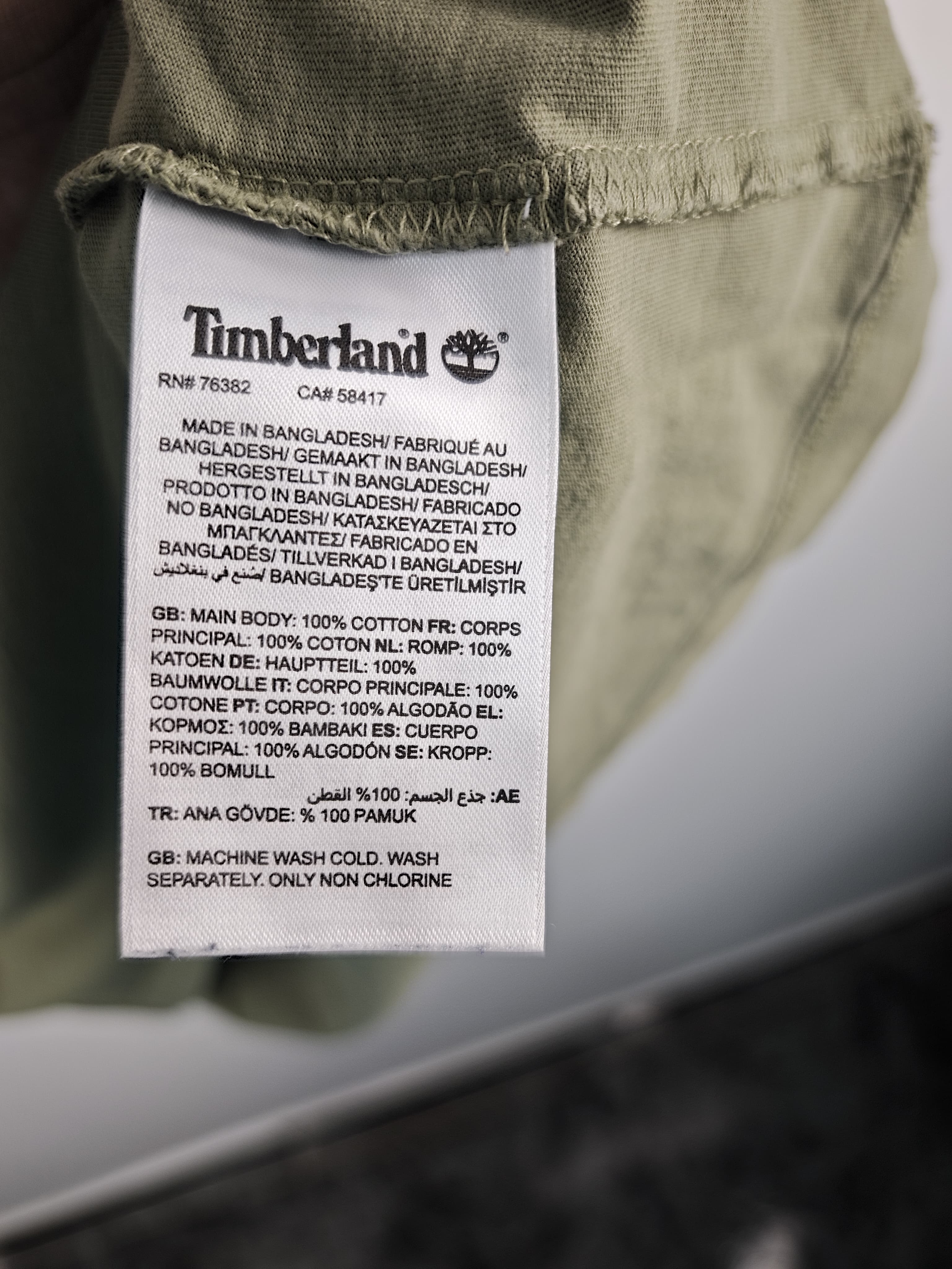 Camiseta Timberland Verde Caqui con Logotipo del Árbol Bordado - Talla XXL