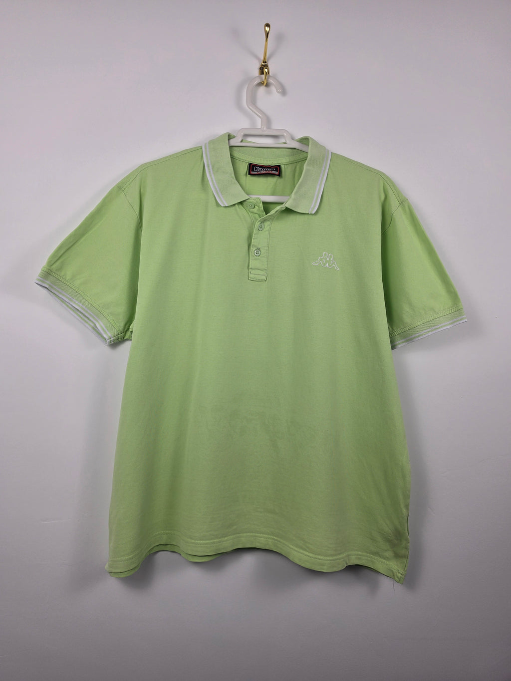 Polo Kappa Verde Lima - Talla XL - Logo Bordado - Grado A