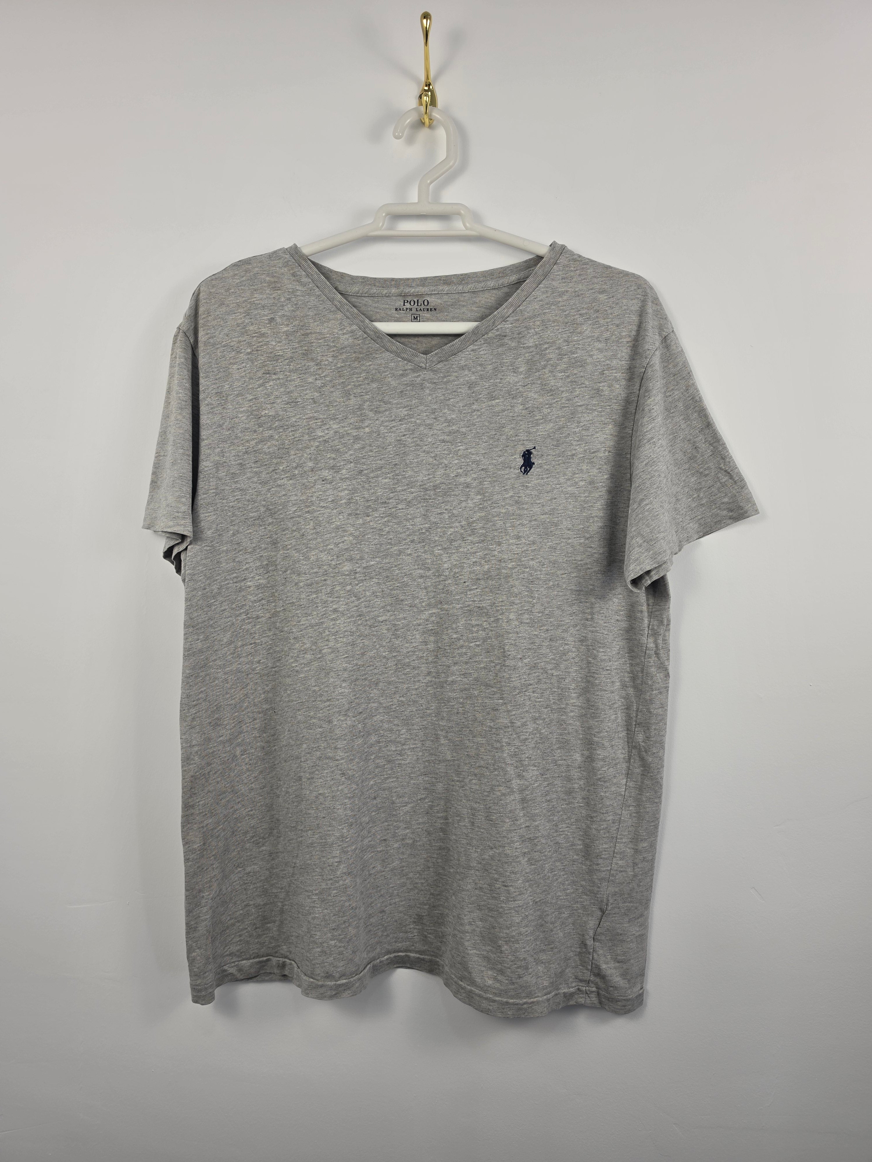 Camiseta Polo Ralph Lauren Gris - Cuello Pico - Talla M Mujer - Muy Buen Estado