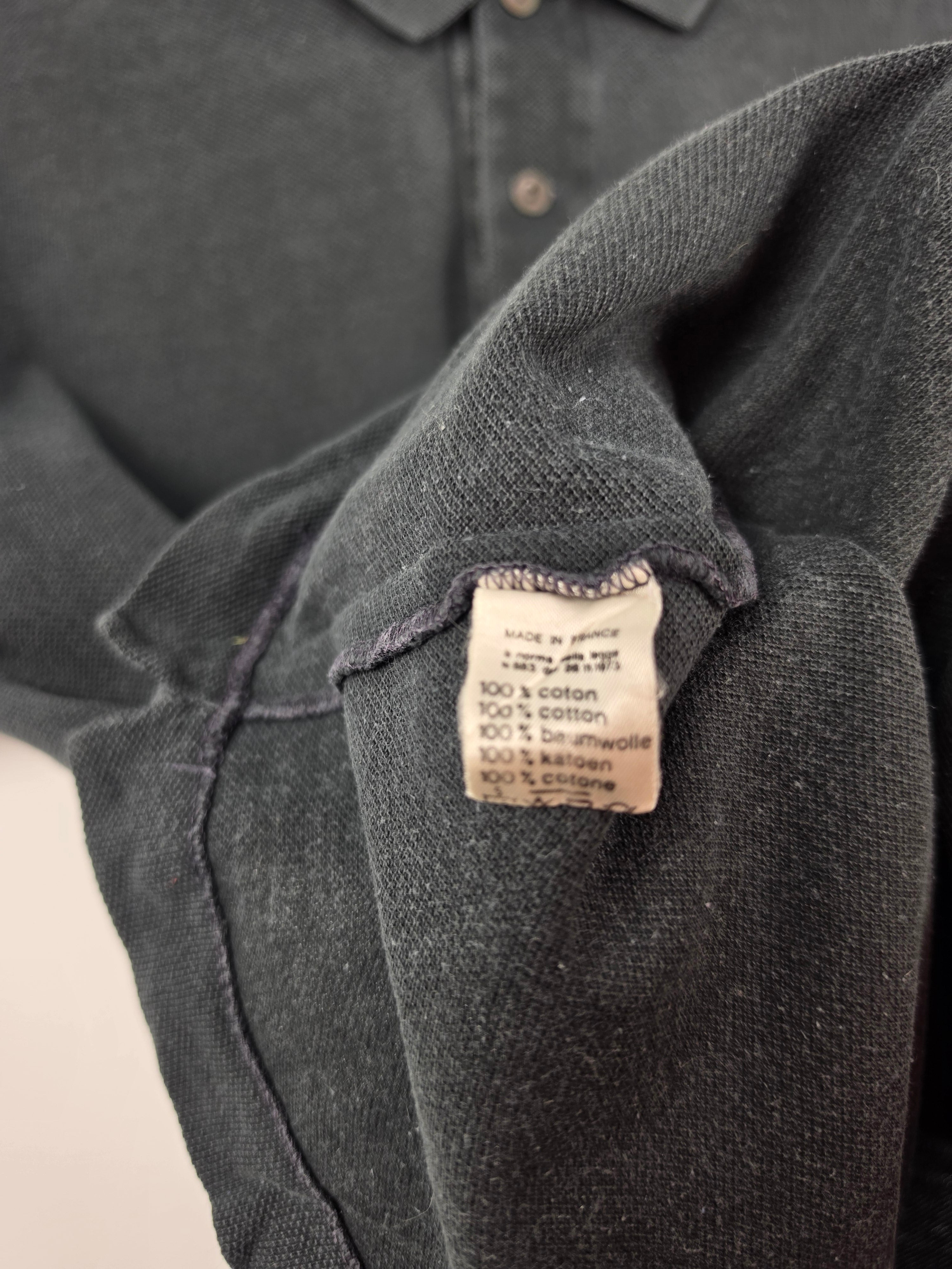 Polo Lacoste Vintage Negro Lavado - Talla 3 (S de hombre) - Grado B (49x69)