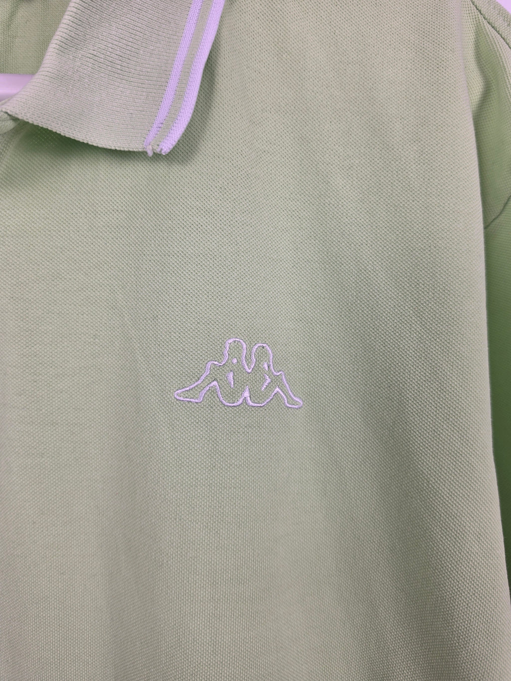 Polo Kappa Verde Lima - Talla XL - Logo Bordado - Grado A
