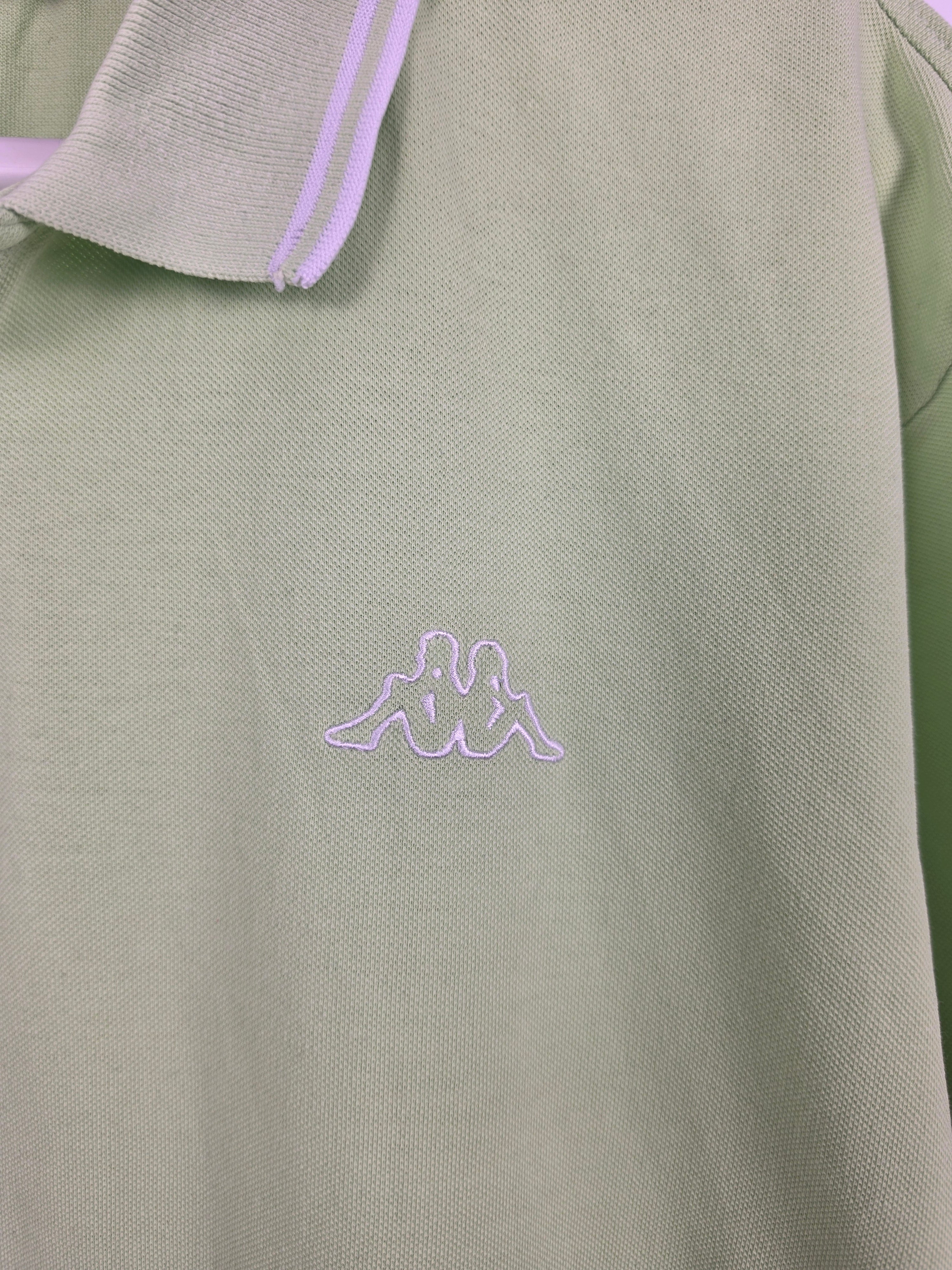Polo Kappa Verde Lima - Talla XL - Logo Bordado - Grado A