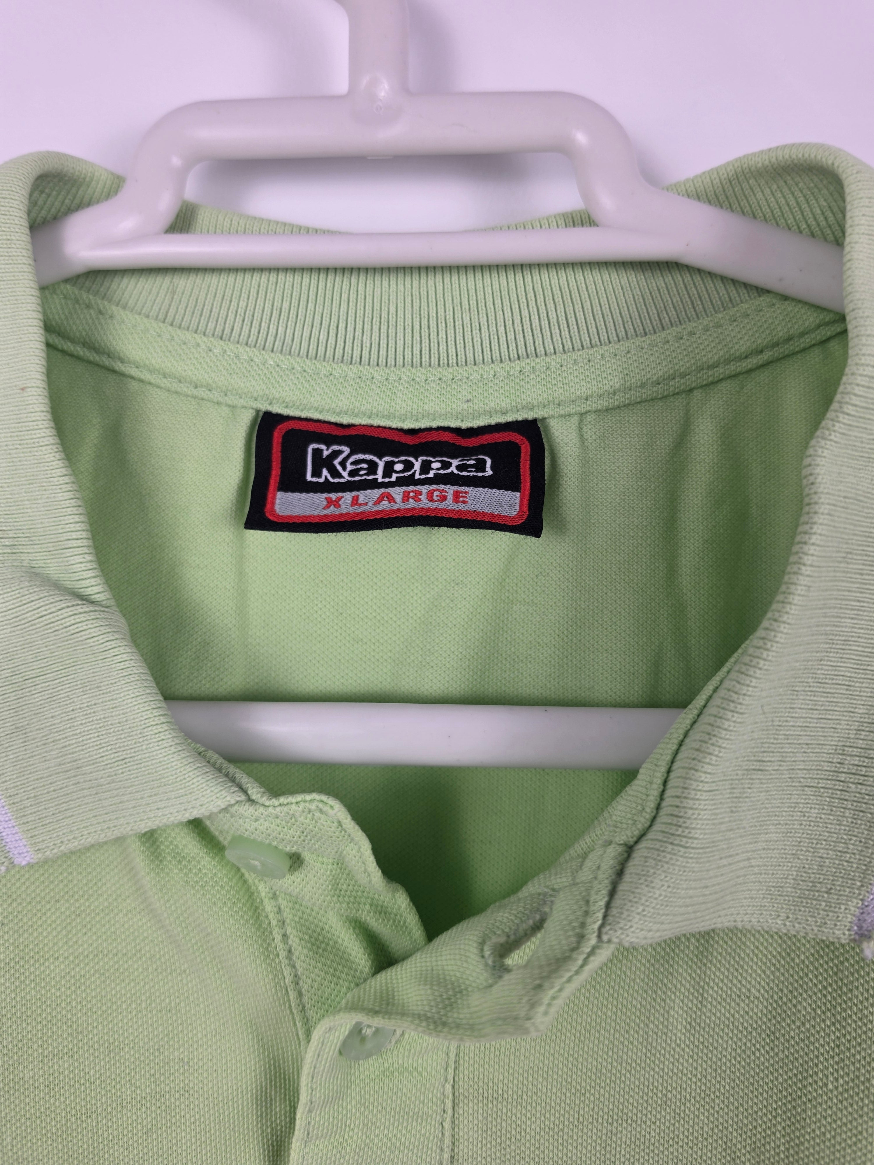 Polo Kappa Verde Lima - Talla XL - Logo Bordado - Grado A