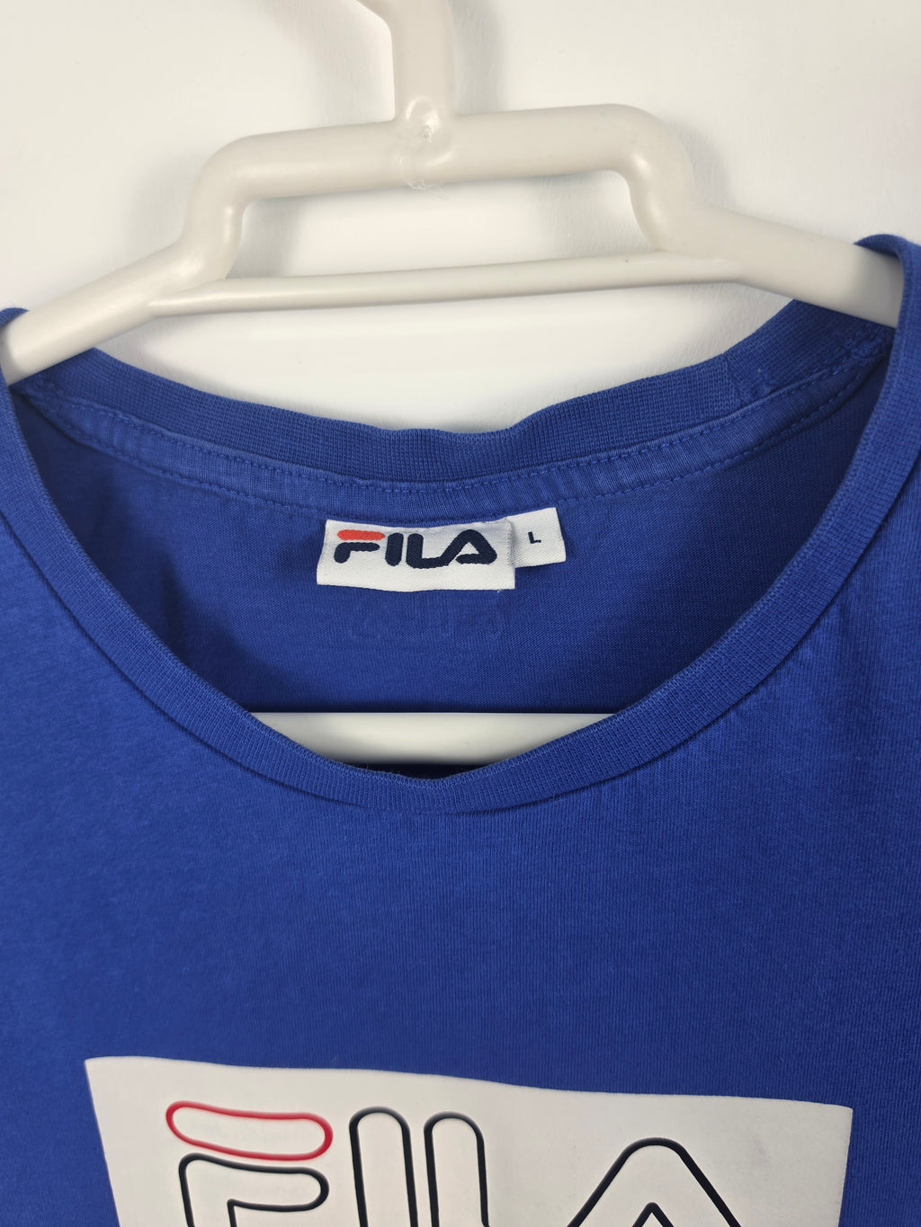 Camiseta Fila Box Logo - Azul Real - Talla L - Muy Buen Estado