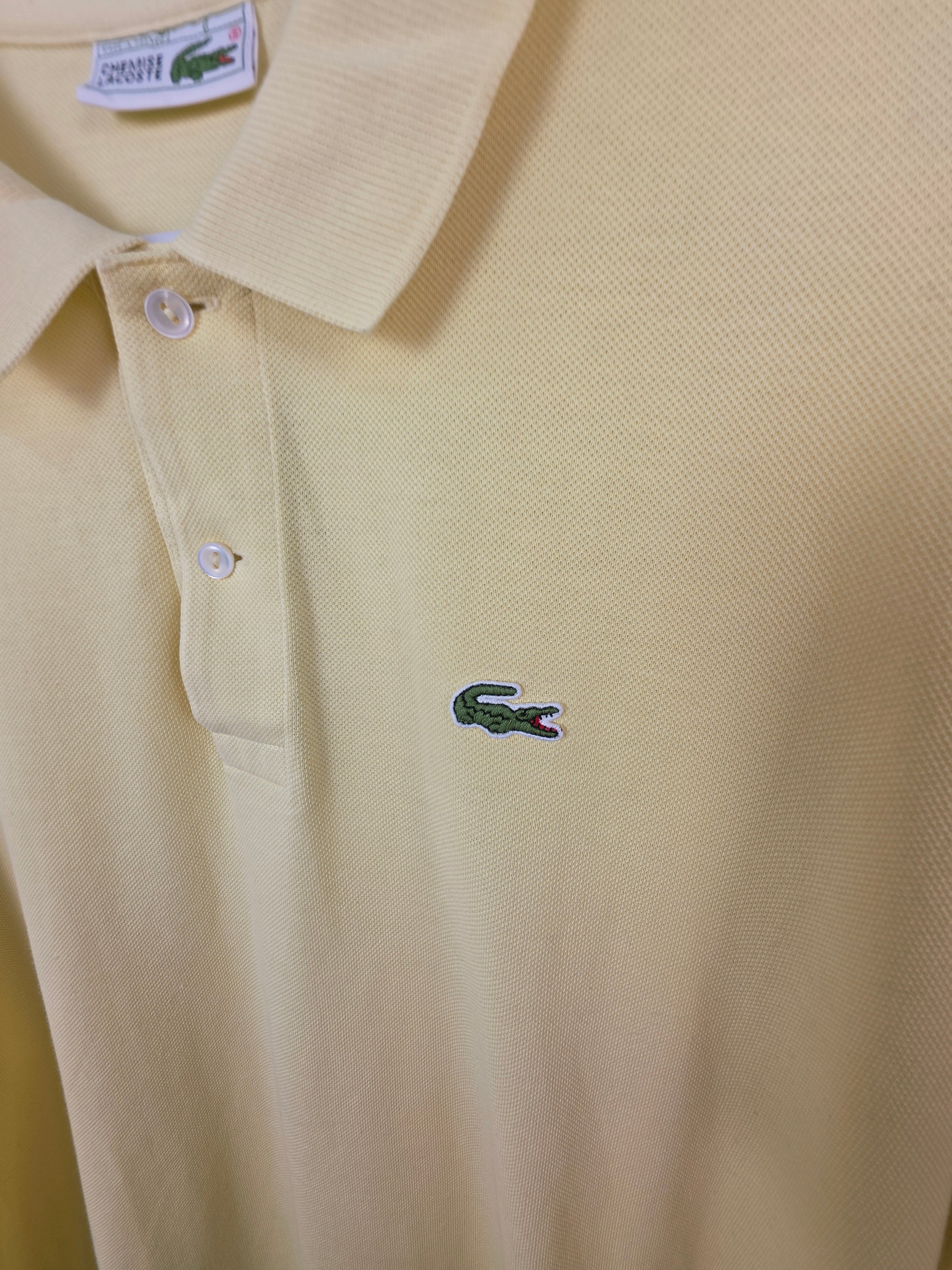 Polo de Manga Larga Lacoste Vintage Amarillo Claro - Talla 8 (XXL/3XL) - Grado A (67x78)