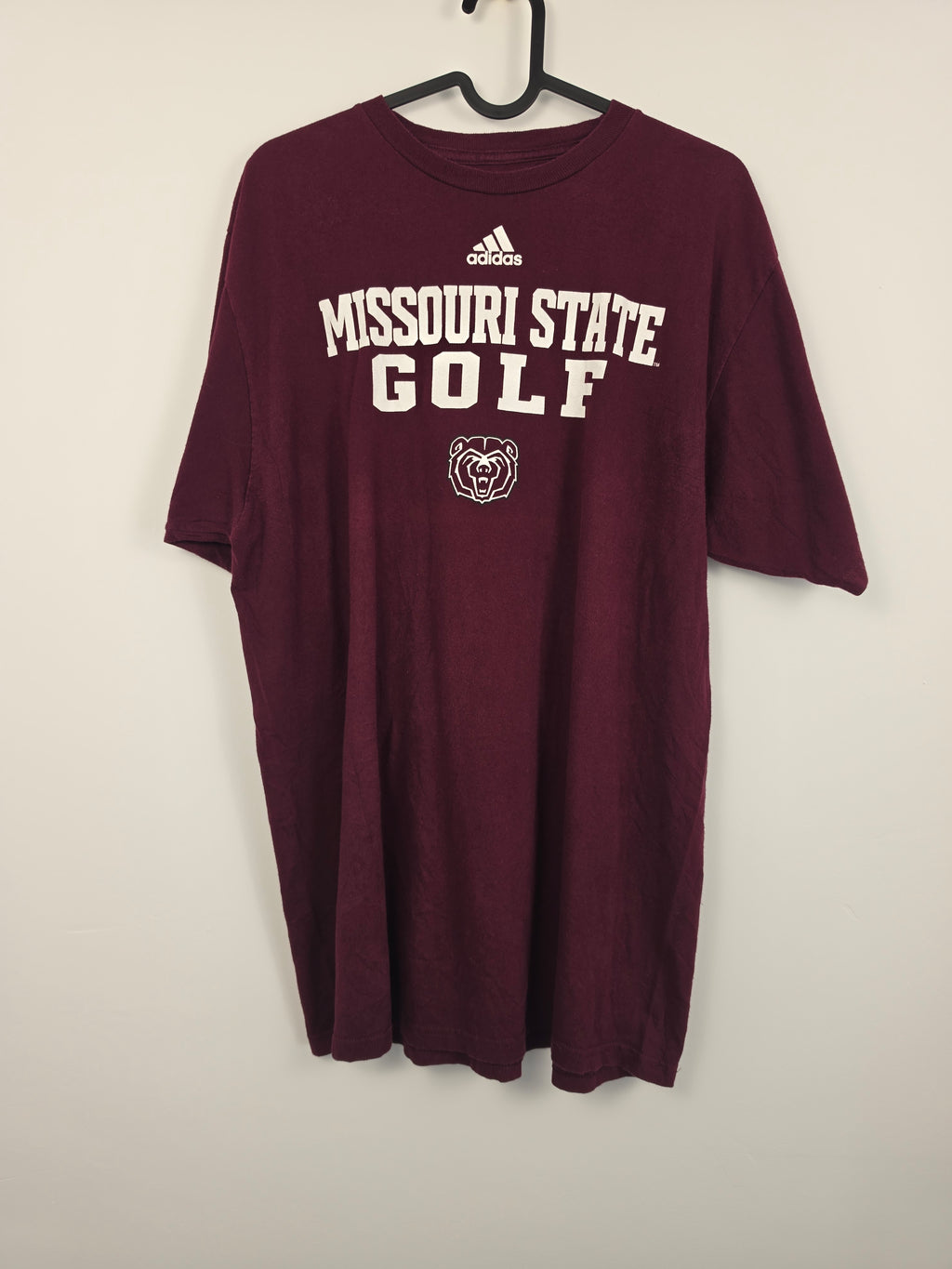 Camiseta Adidas Missouri State Golf - Talla L - Granate - Estilo Universitario
