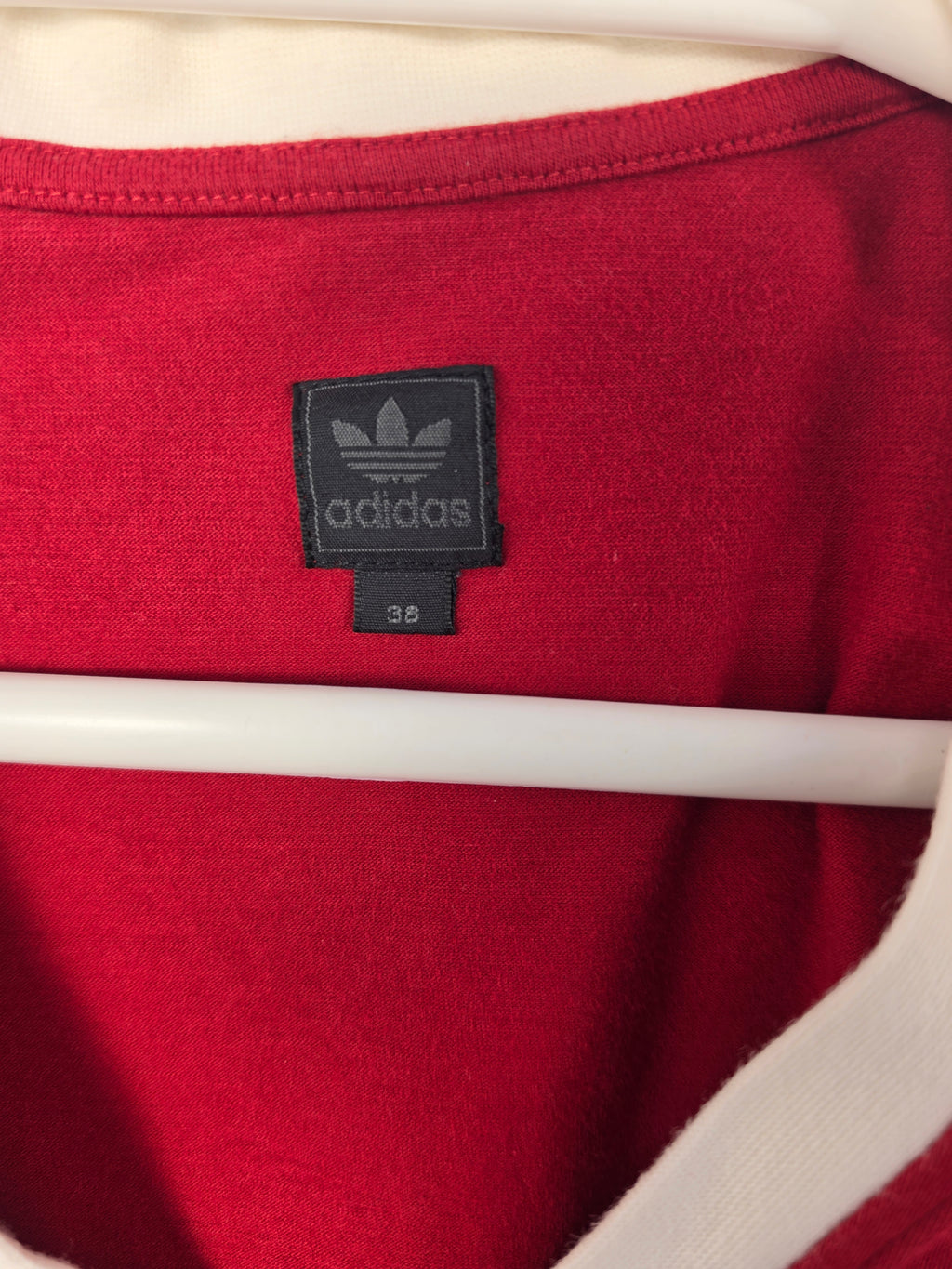 Camiseta Adidas Originals Retro - Talla 36 (S) - Granate/Blanco - Mujer