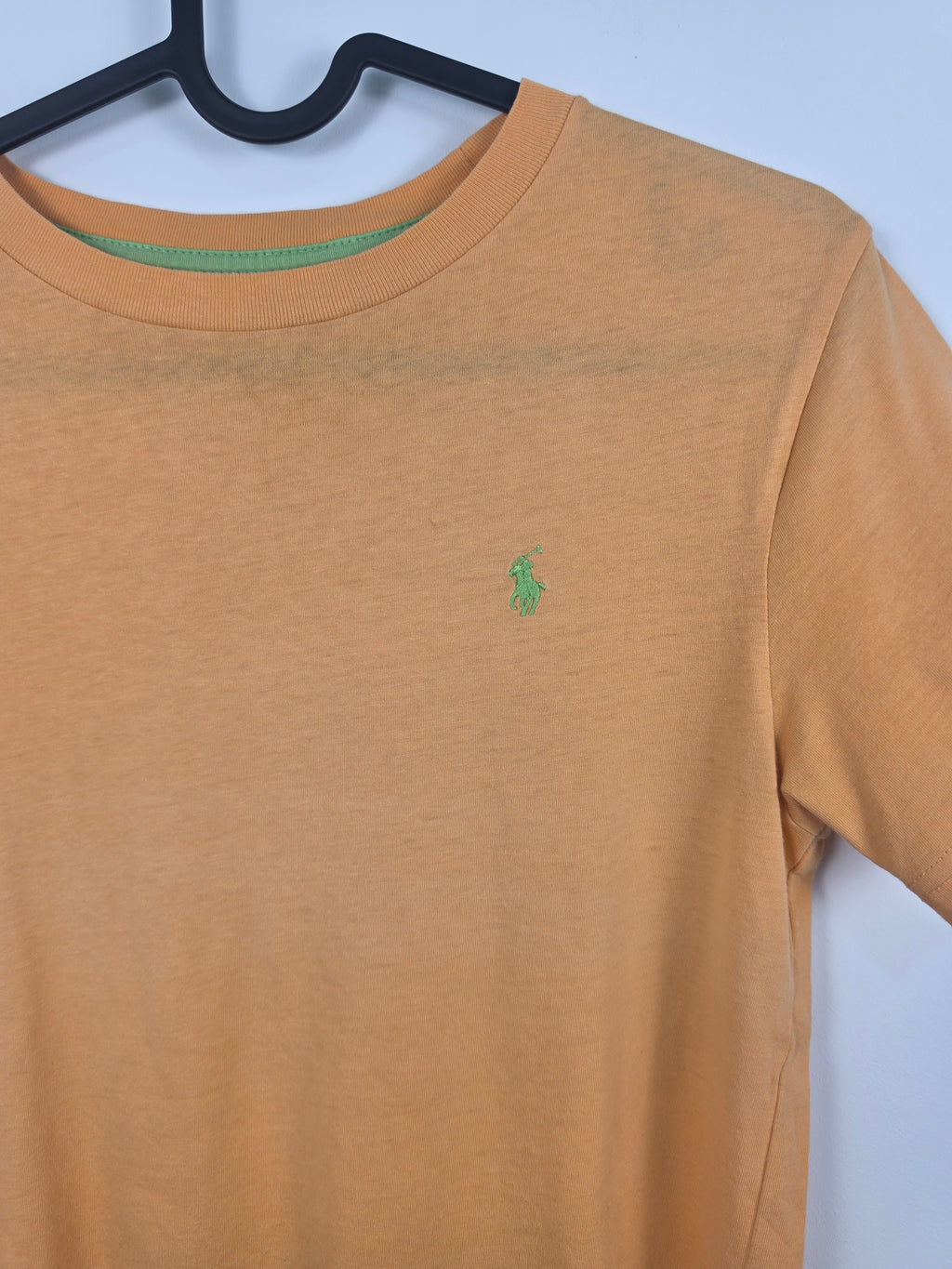 Camiseta Ralph Lauren Kids - Naranja Melocotón - Talla M (10-12 años) - Logo Verde