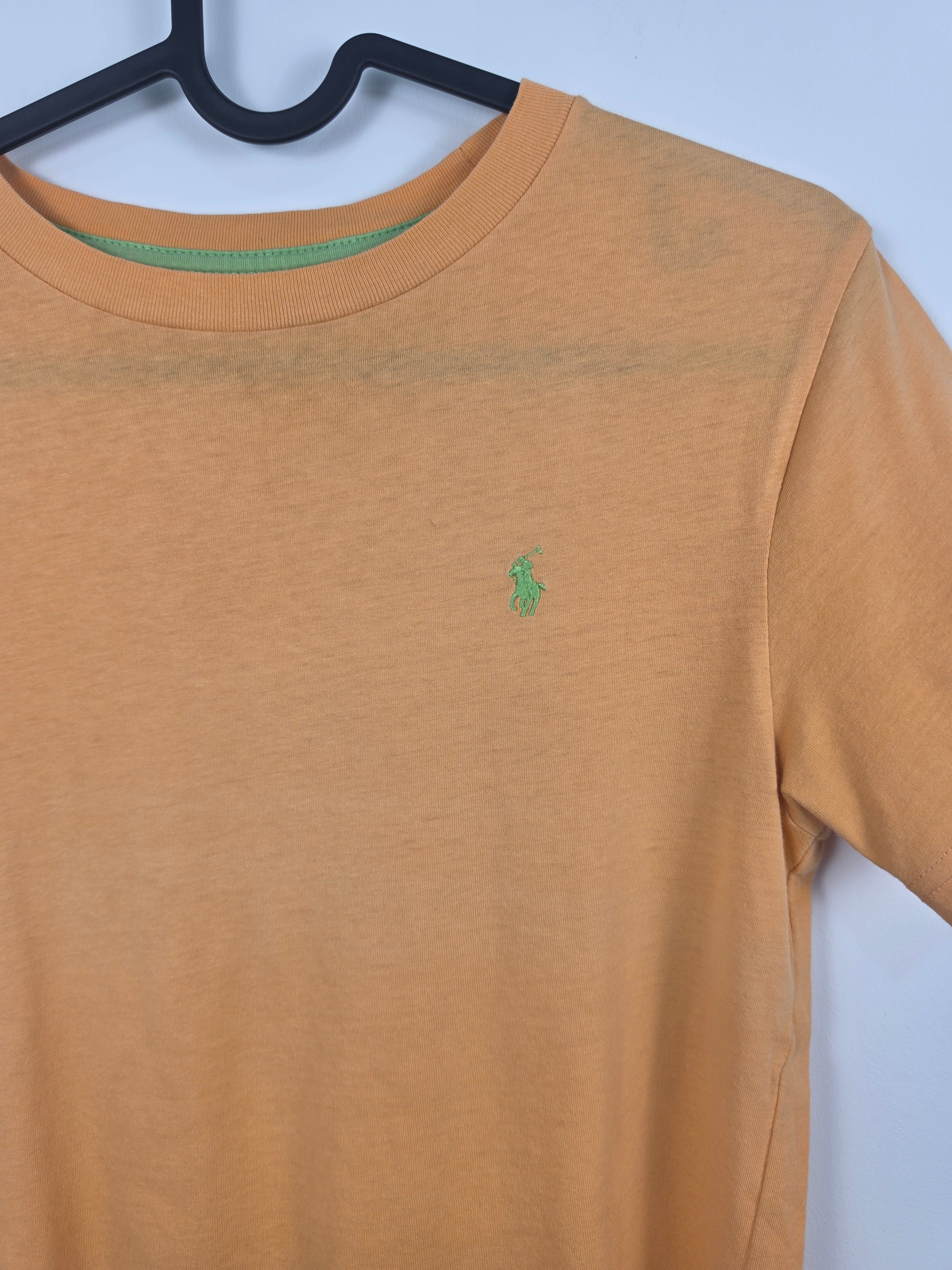 Camiseta Ralph Lauren Kids - Naranja Melocotón - Talla M (10-12 años) - Logo Verde
