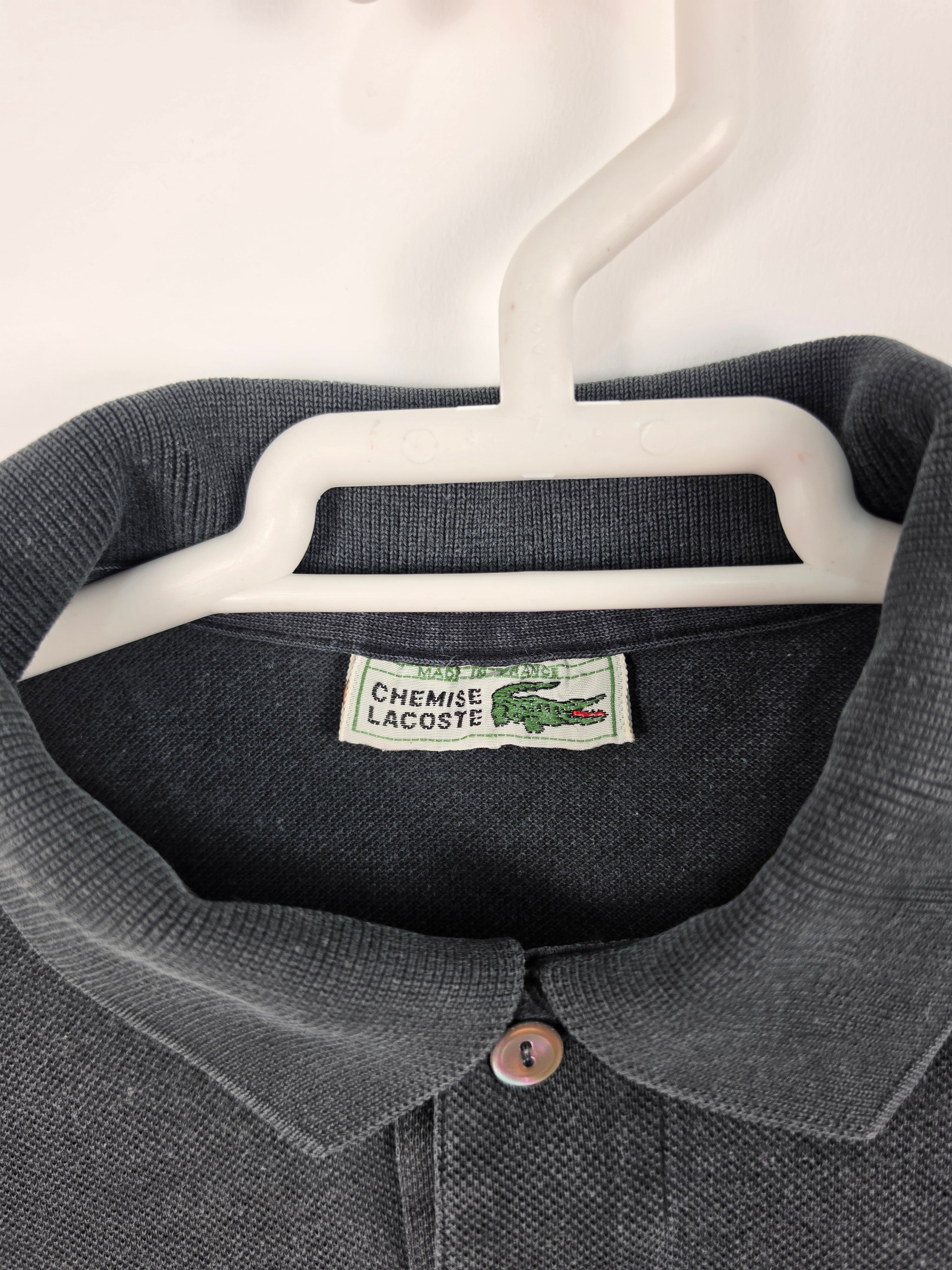Polo Lacoste Vintage Negro Lavado - Talla 3 (S de hombre) - Grado B (49x69)
