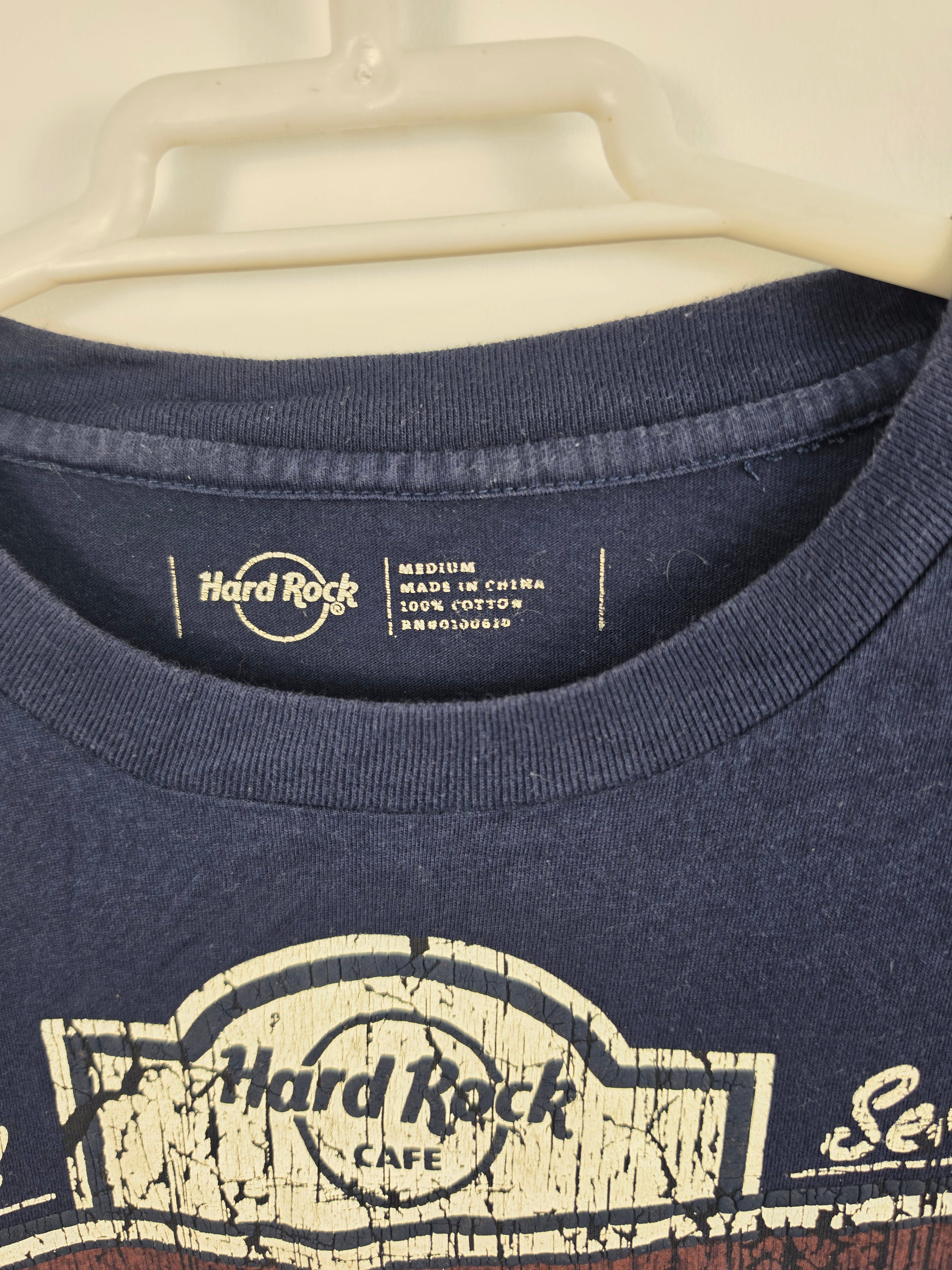 Camiseta Hard Rock Cafe Toronto Azul Marino - Talla M Boxy-Fit (50x59) - Grado B