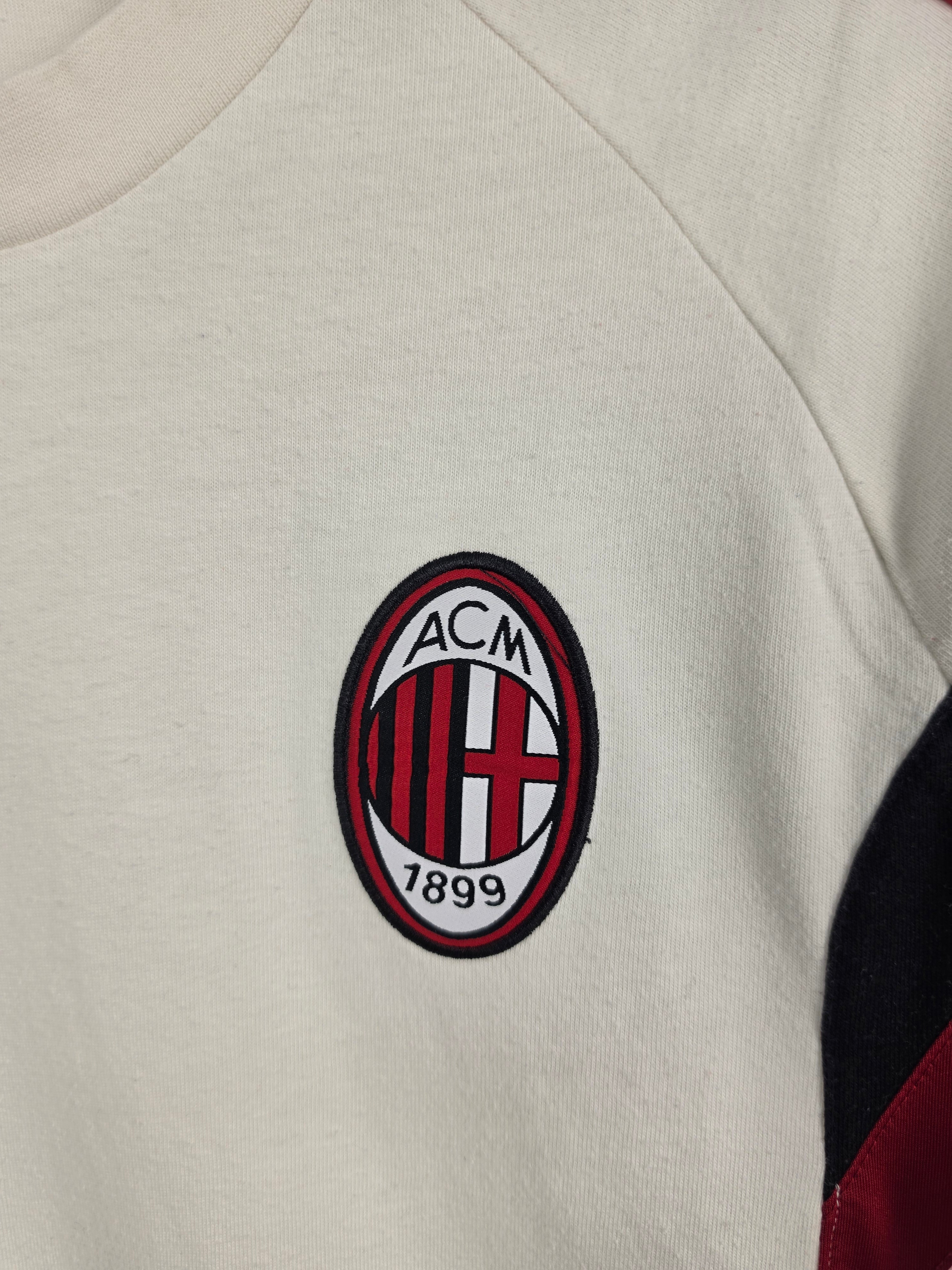 Camiseta AC Milan Adidas Blanca Algodón - Temporada 2013/14 - Talla L real (56x70) - Grado B (Sin etiqueta cuello)