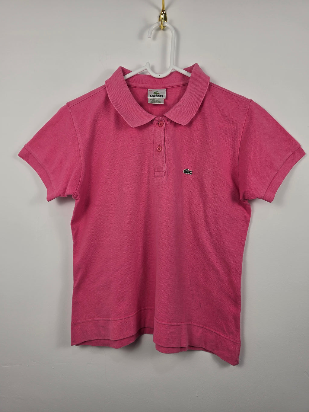 Polo Lacoste Vintage Rosa Mujer - Talla 40 (M) - Grado A (46x51)