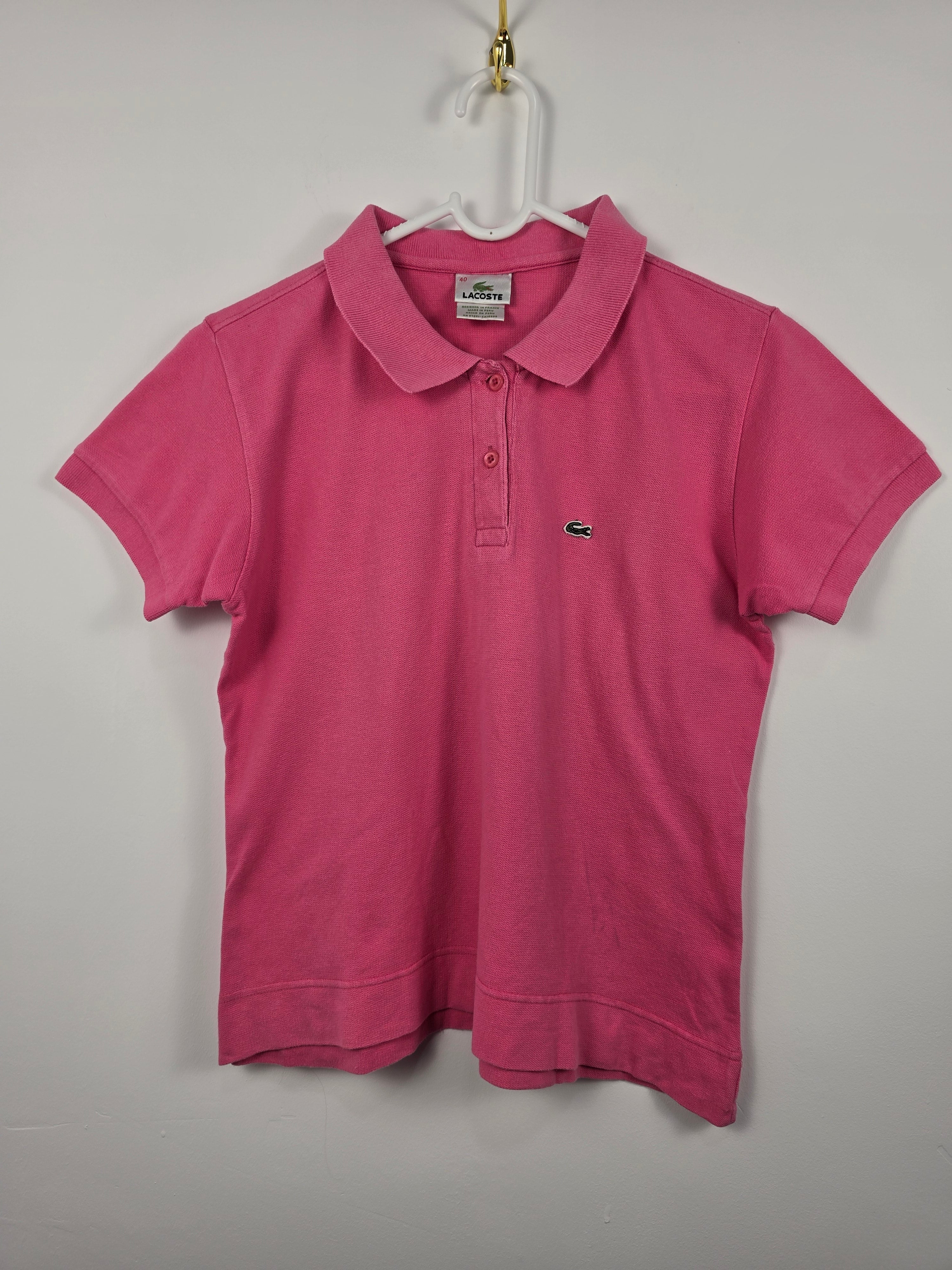 Polo Lacoste Vintage Rosa Mujer - Talla 40 (M) - Grado A (46x51)