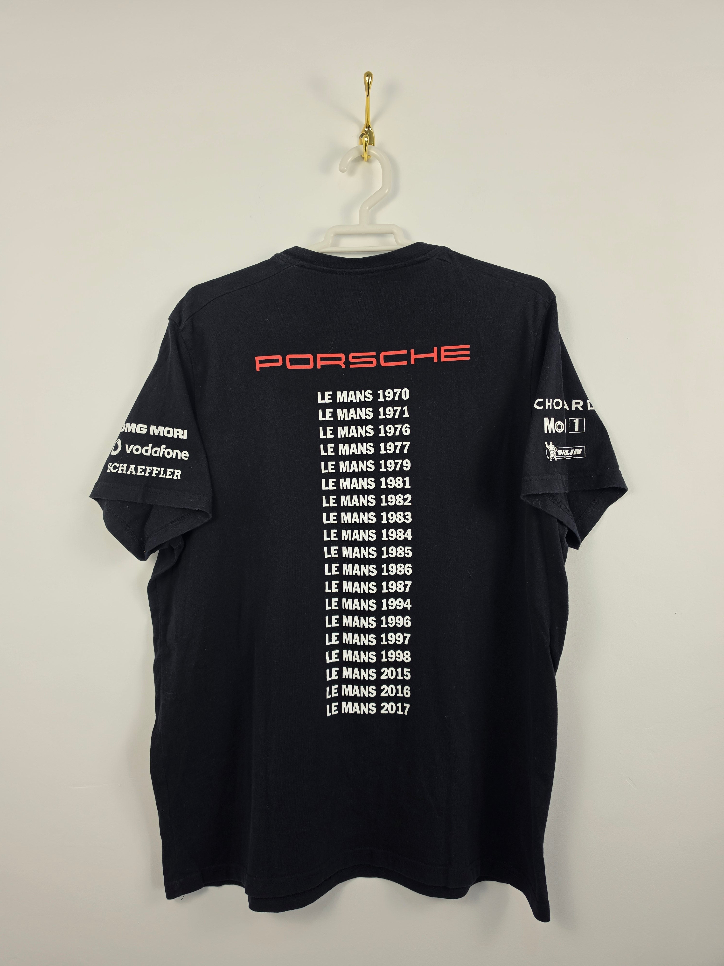 Camiseta Porsche Motorsport "Hattrick Le Mans" Negra - Talla XL real (59x74) - Grado A