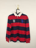 Polo Rugby Ralph Lauren Manga Larga - Rojo/Marino - Talla M Niño / XS Mujer (45x59) - Grado A