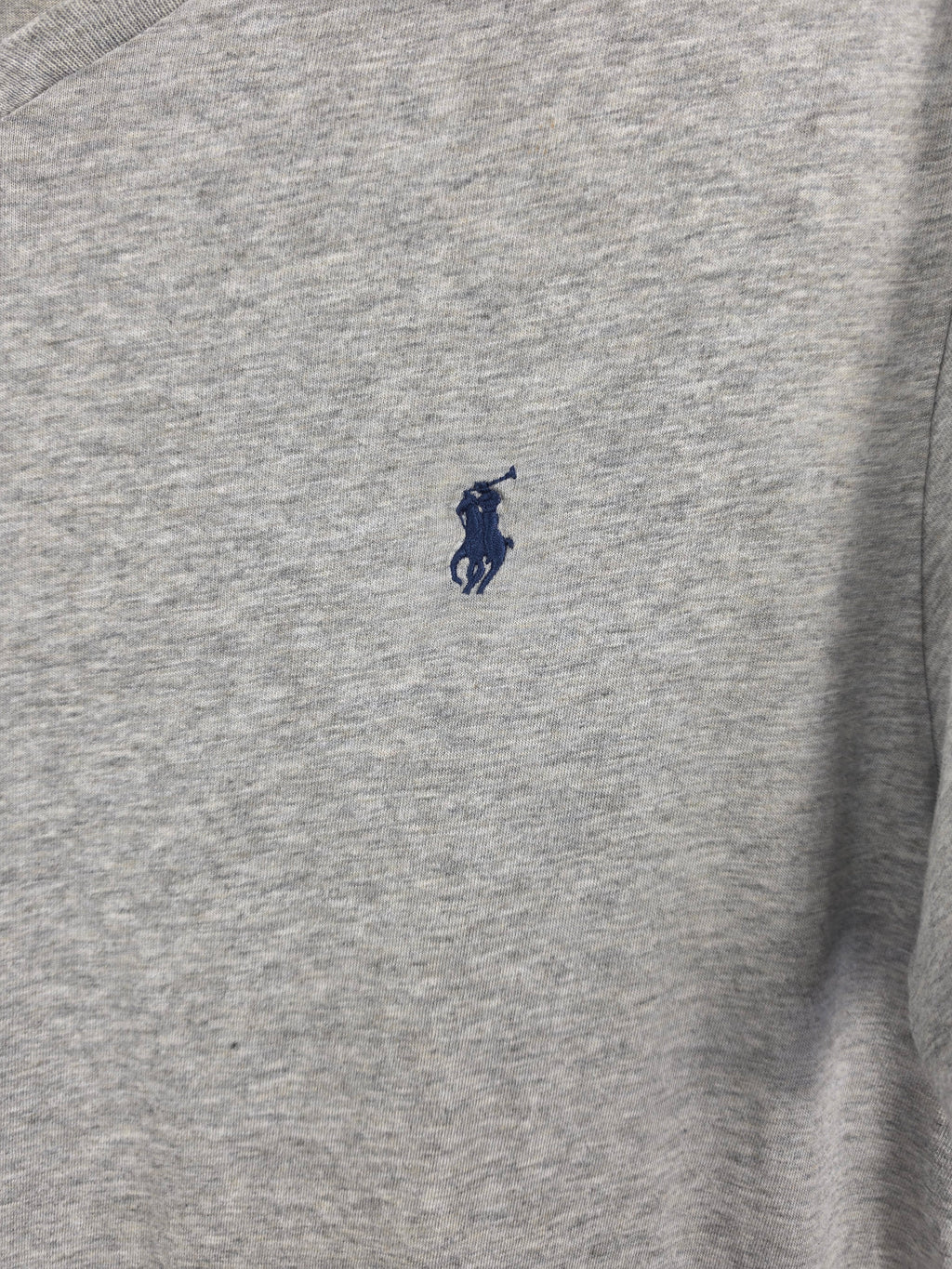 Camiseta Polo Ralph Lauren Gris - Cuello Pico - Talla M Mujer - Muy Buen Estado