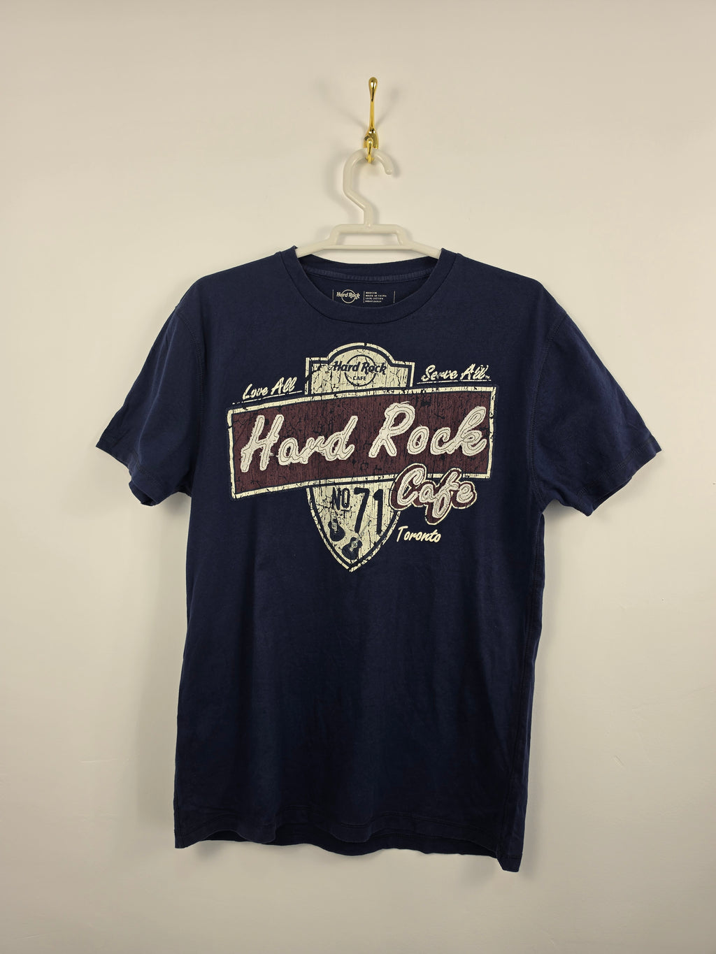 Camiseta Hard Rock Cafe Toronto Azul Marino - Talla M Boxy-Fit (50x59) - Grado B