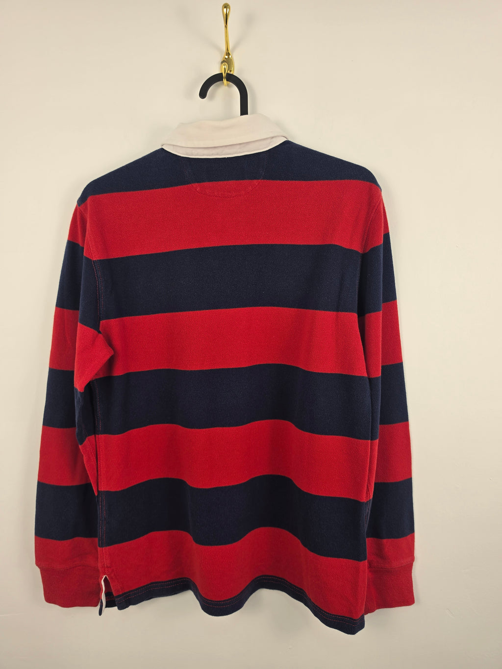 Polo Rugby Ralph Lauren Manga Larga - Rojo/Marino - Talla M Niño / XS Mujer (45x59) - Grado A