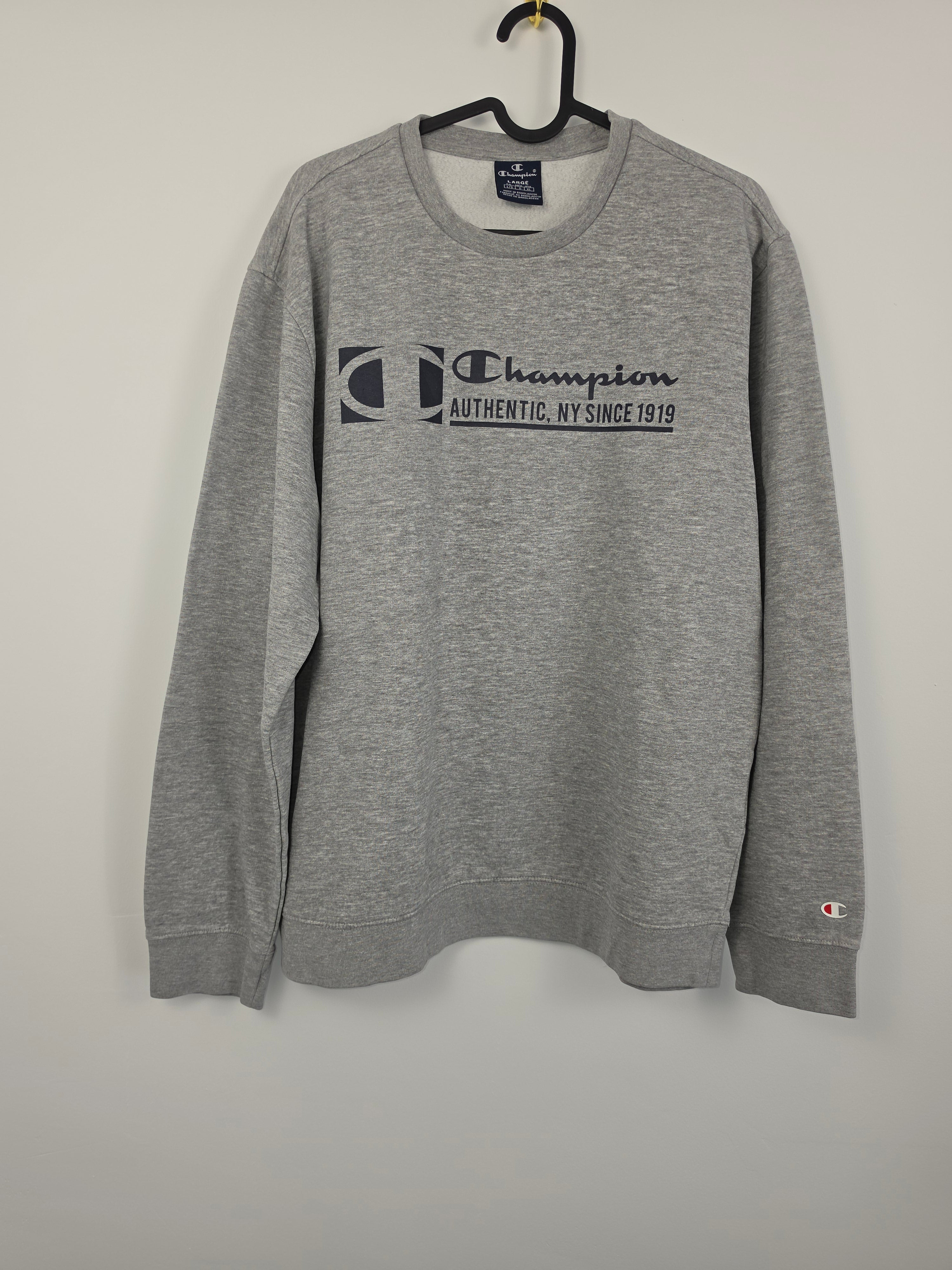 Sudadera Champion "Since 1919" - Talla L - Gris Melange - Grado A