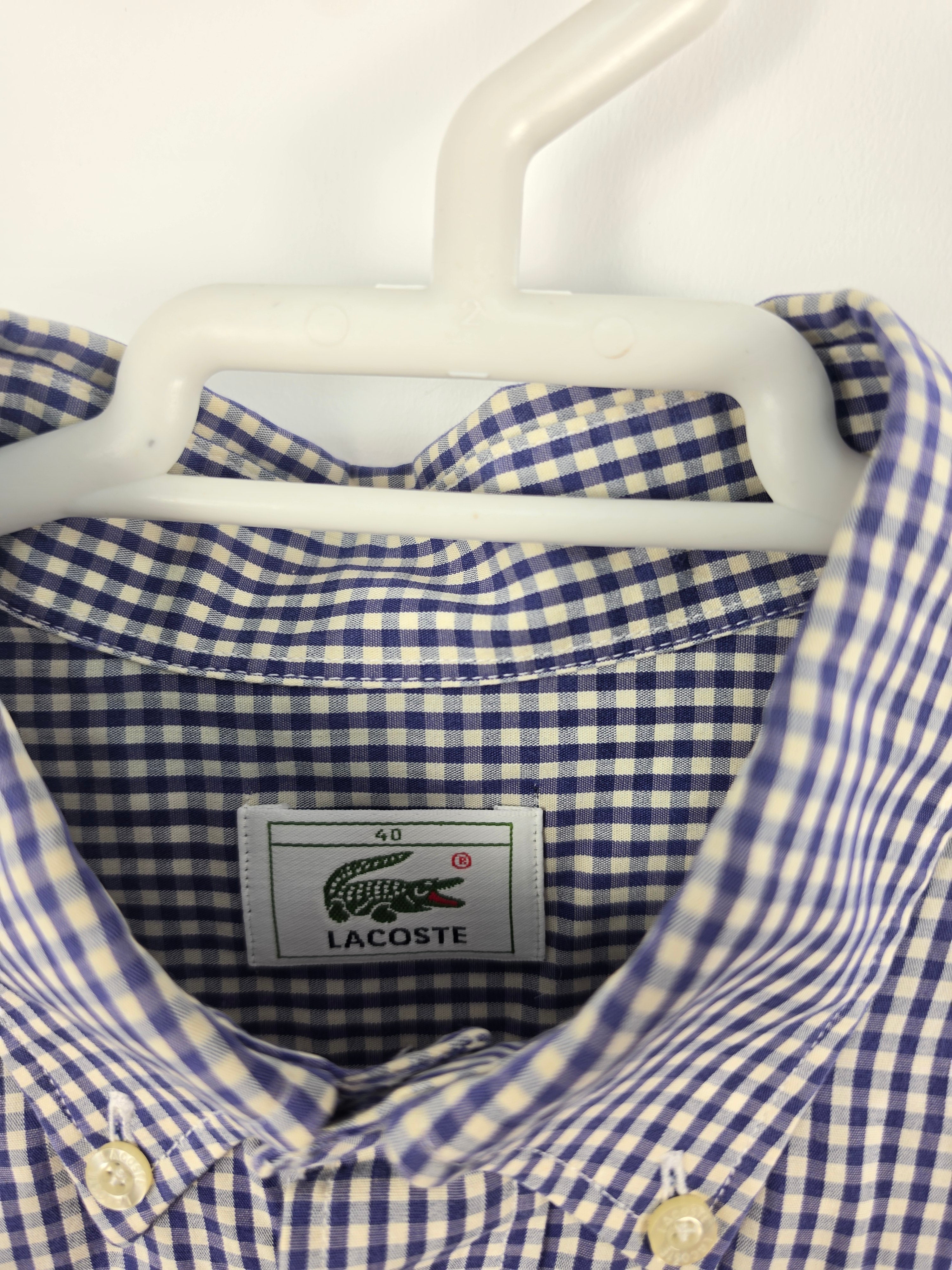Camisa Lacoste Cuadros Vichy Azul - Talla 40 / Equivale a XL (59x73) - Grado A